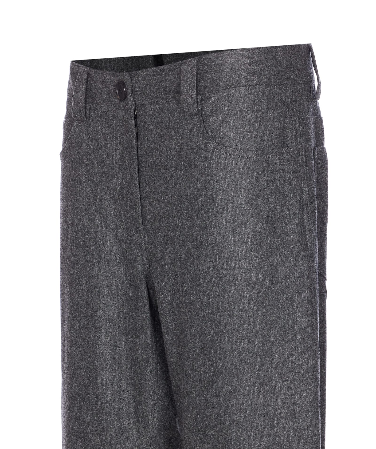 Khaite Belt-loops Trousers In Gray