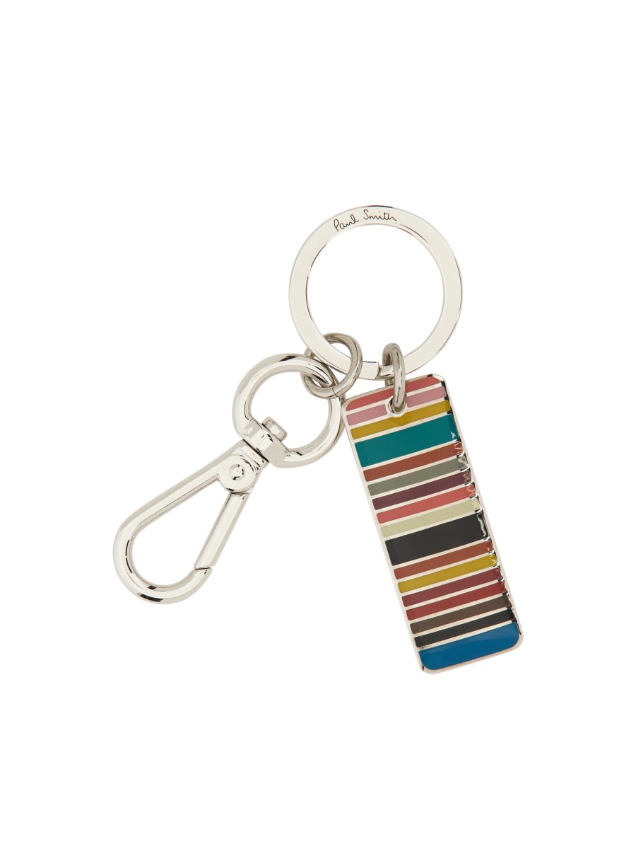 Shop Paul Smith Key Holder With Logo In Multicolour