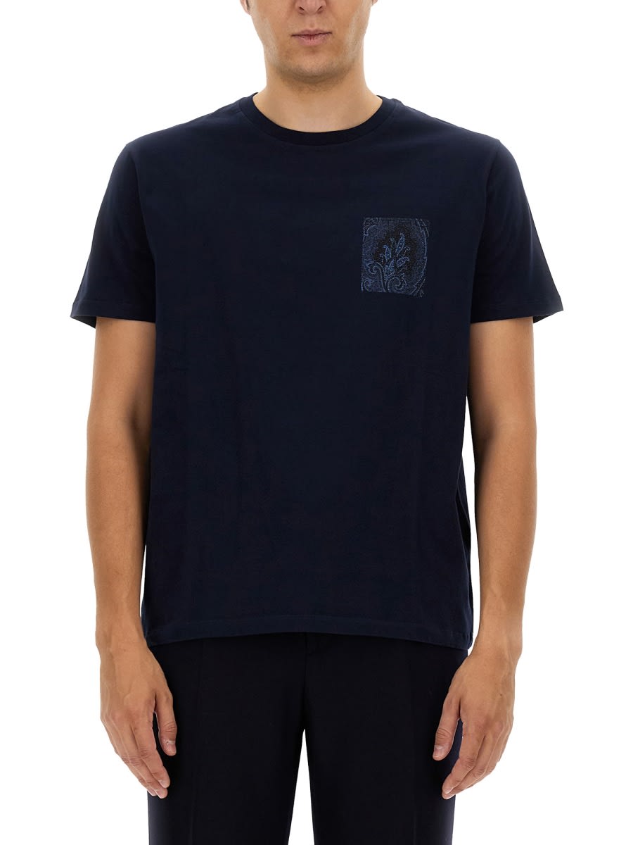 Shop Etro T-shirt Rome In Blue