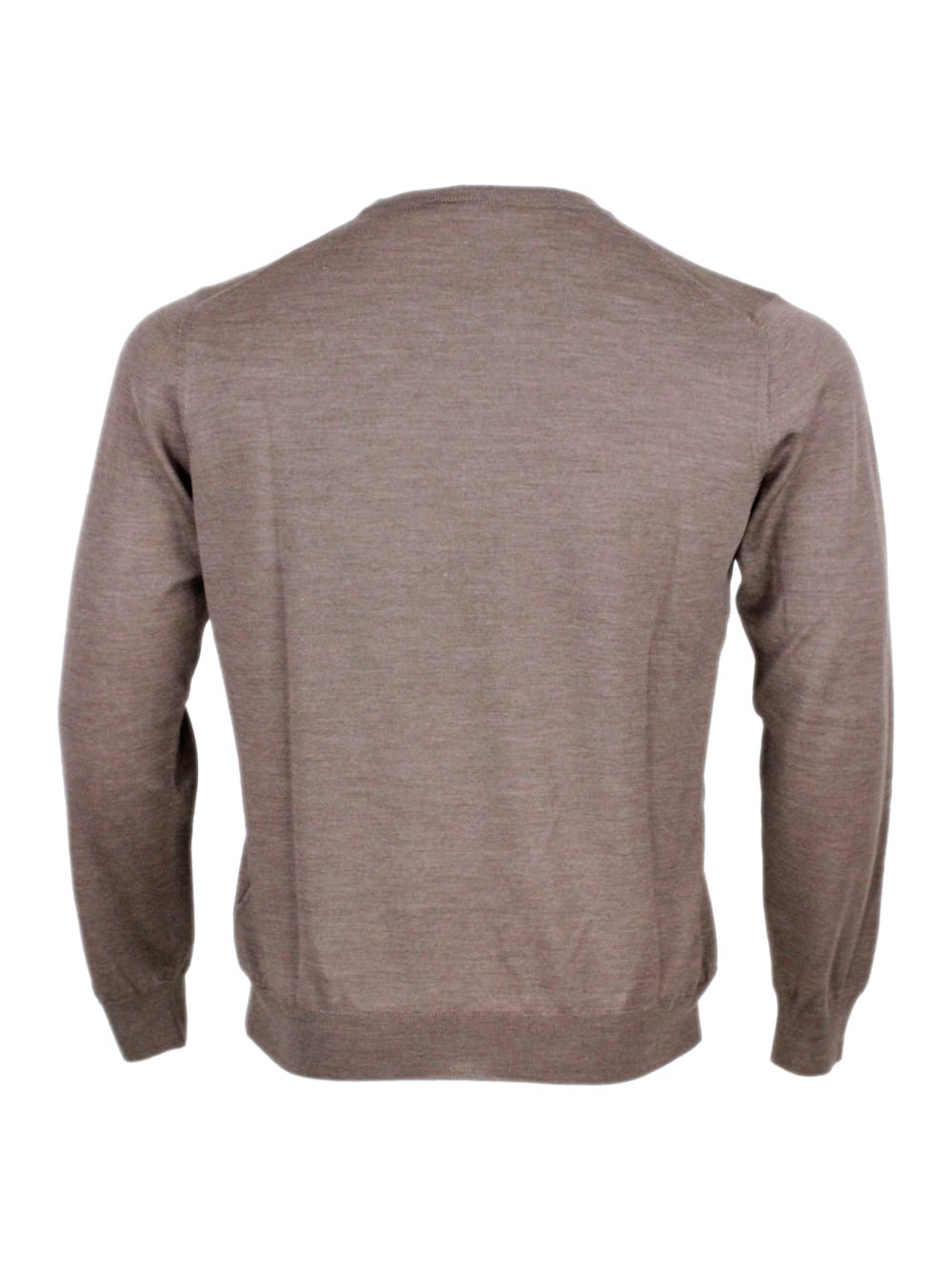 Barba Napoli Merino Wool Sweater In Brown
