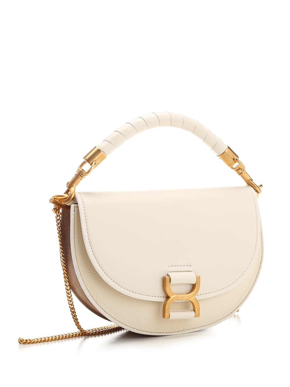 Shop Chloé Ivory Marcie Handbag In White