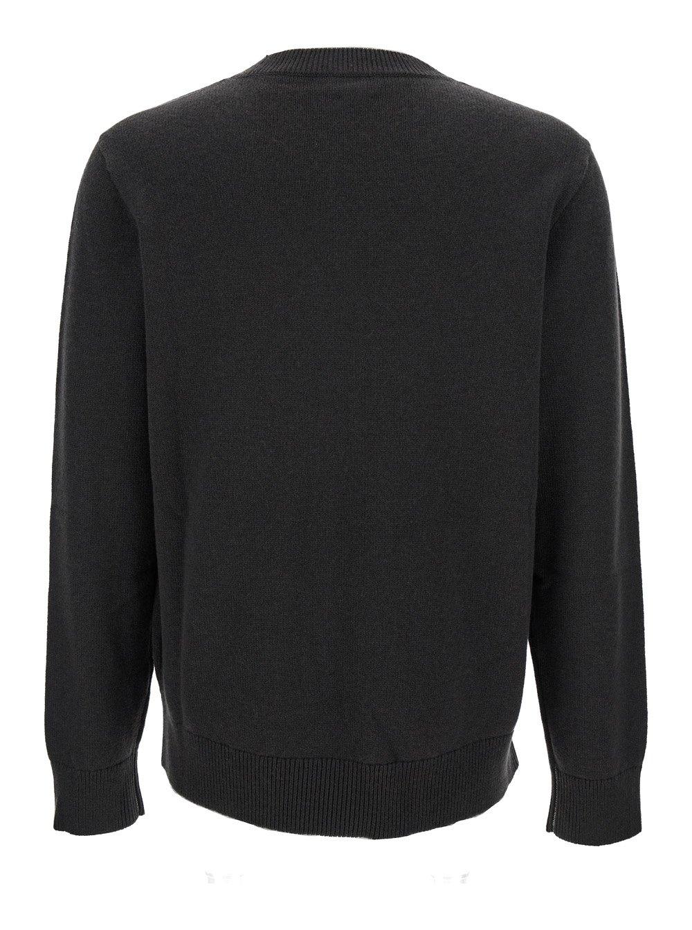 Shop Burberry Equestrian Knight Knitted Jumper In Onyx