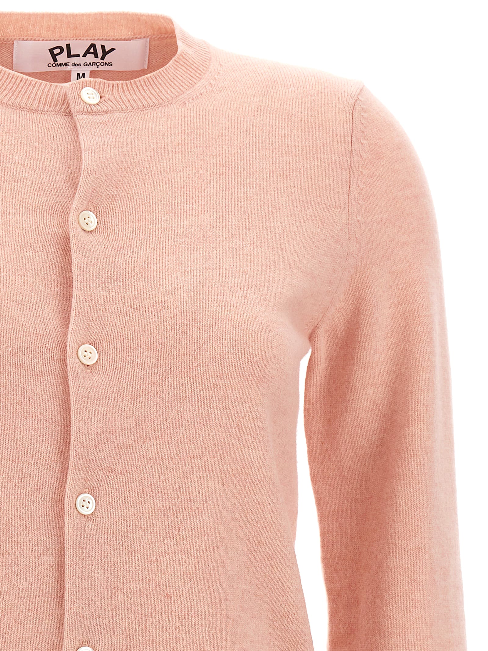 Comme Des Garçons Play Knitwear Cardigan Small Heart In Pink