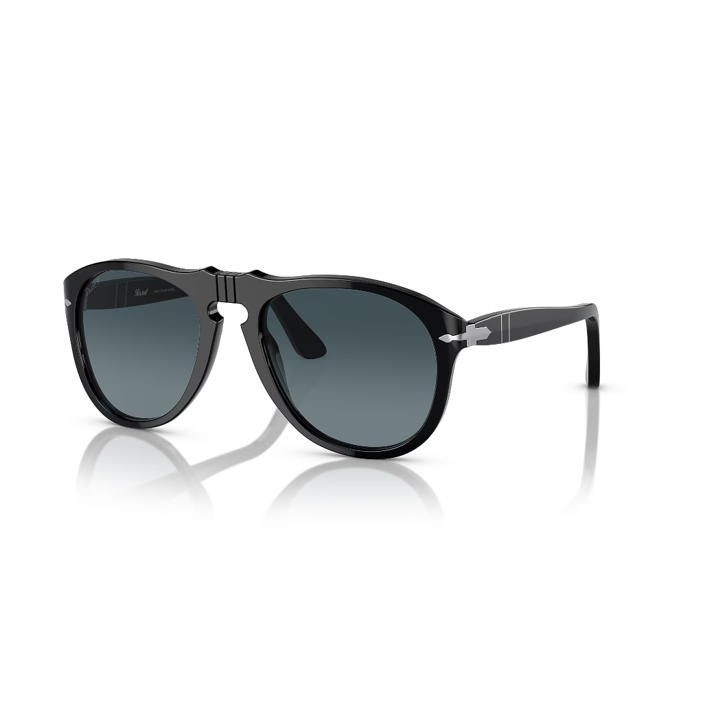 Shop Persol Po0649s 95/s3 Sunglasses In Nero Lenti Blu