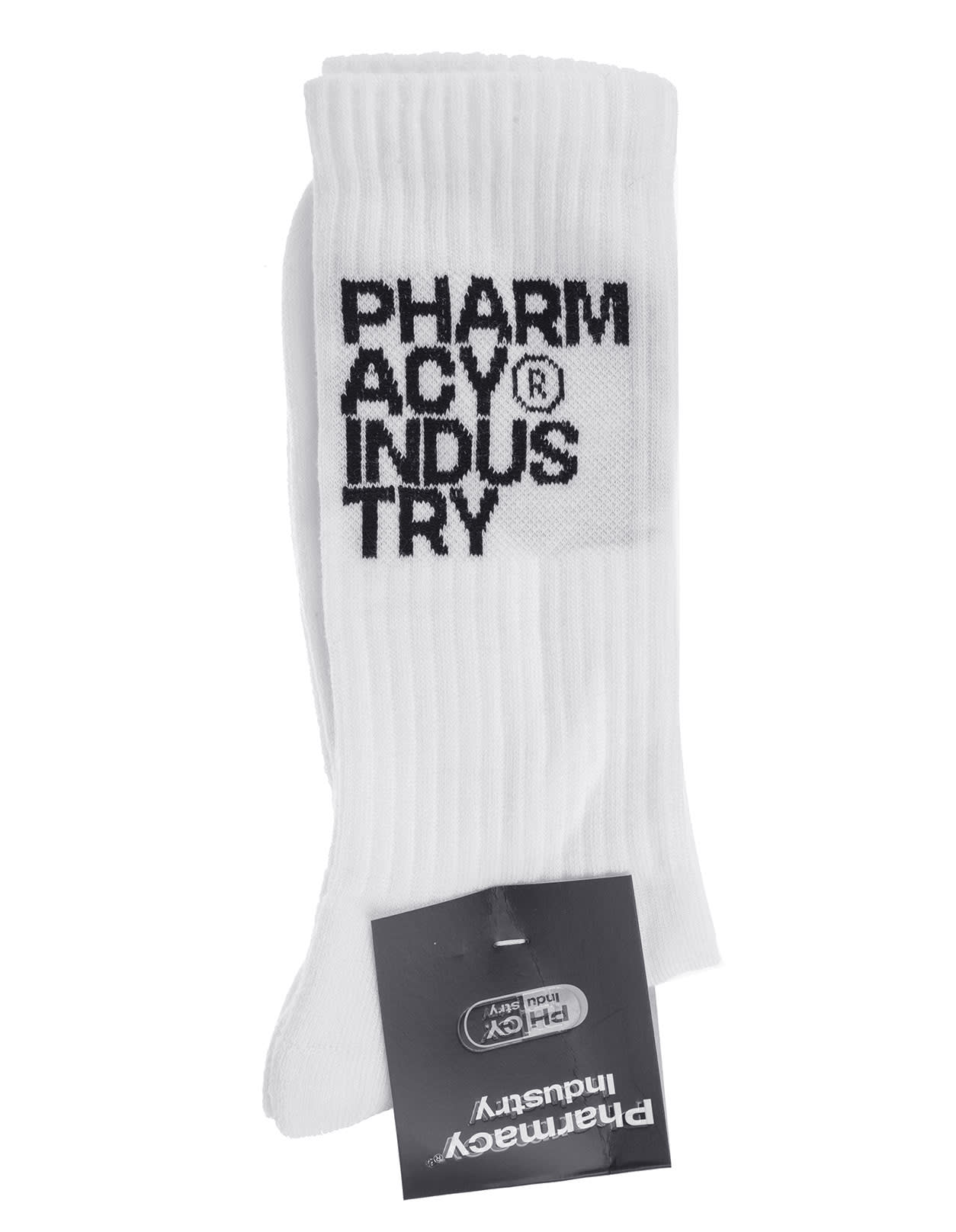 Pharmacy Industry Man White Socks With Black Logo