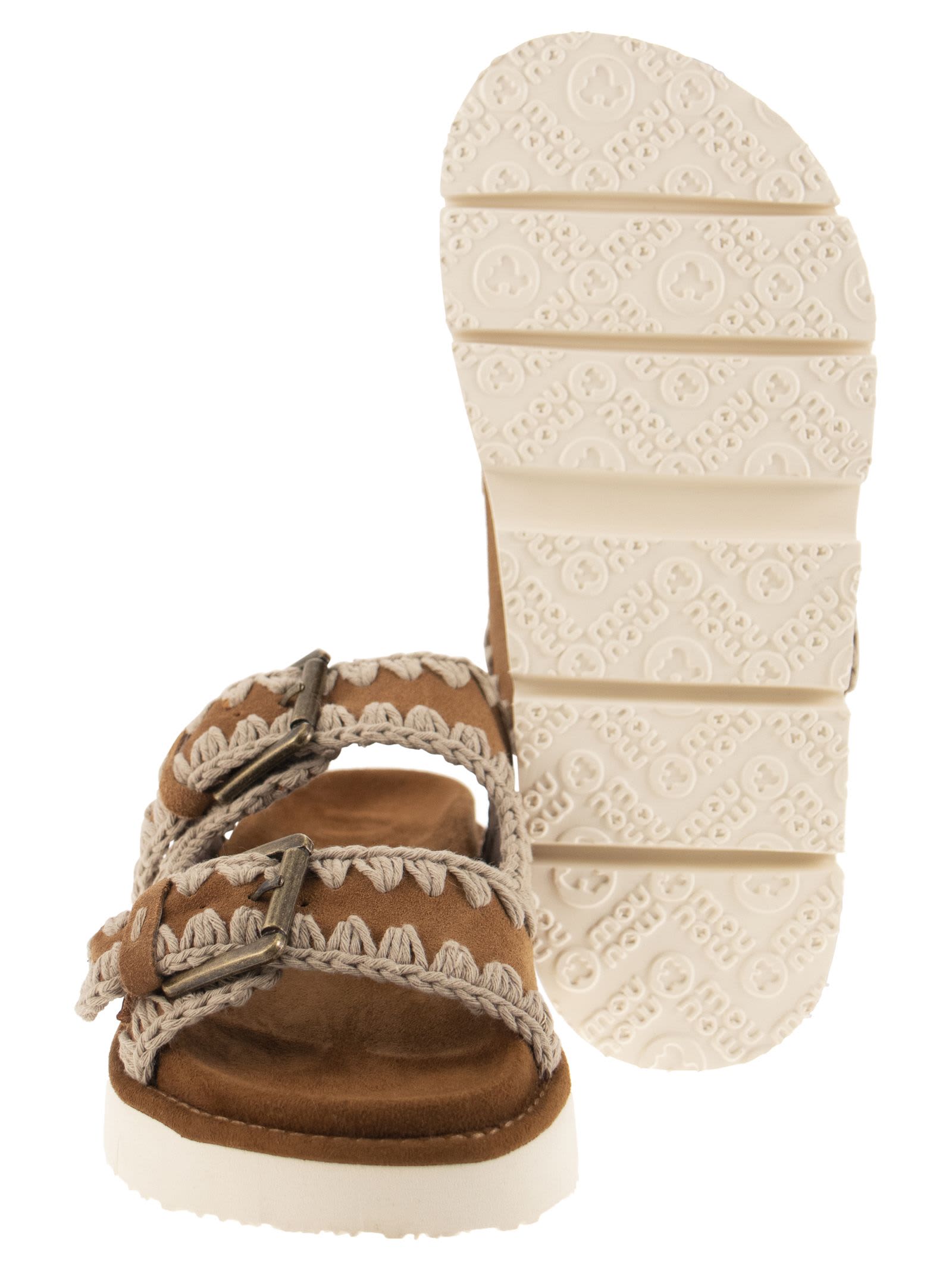 Shop Mou Bio Buckles - Sandal In Cognac