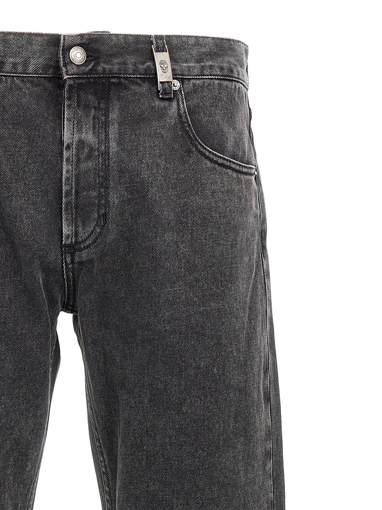 Alexander Mcqueen Alexander Mc Queen "metal Plate" Jeans In Black