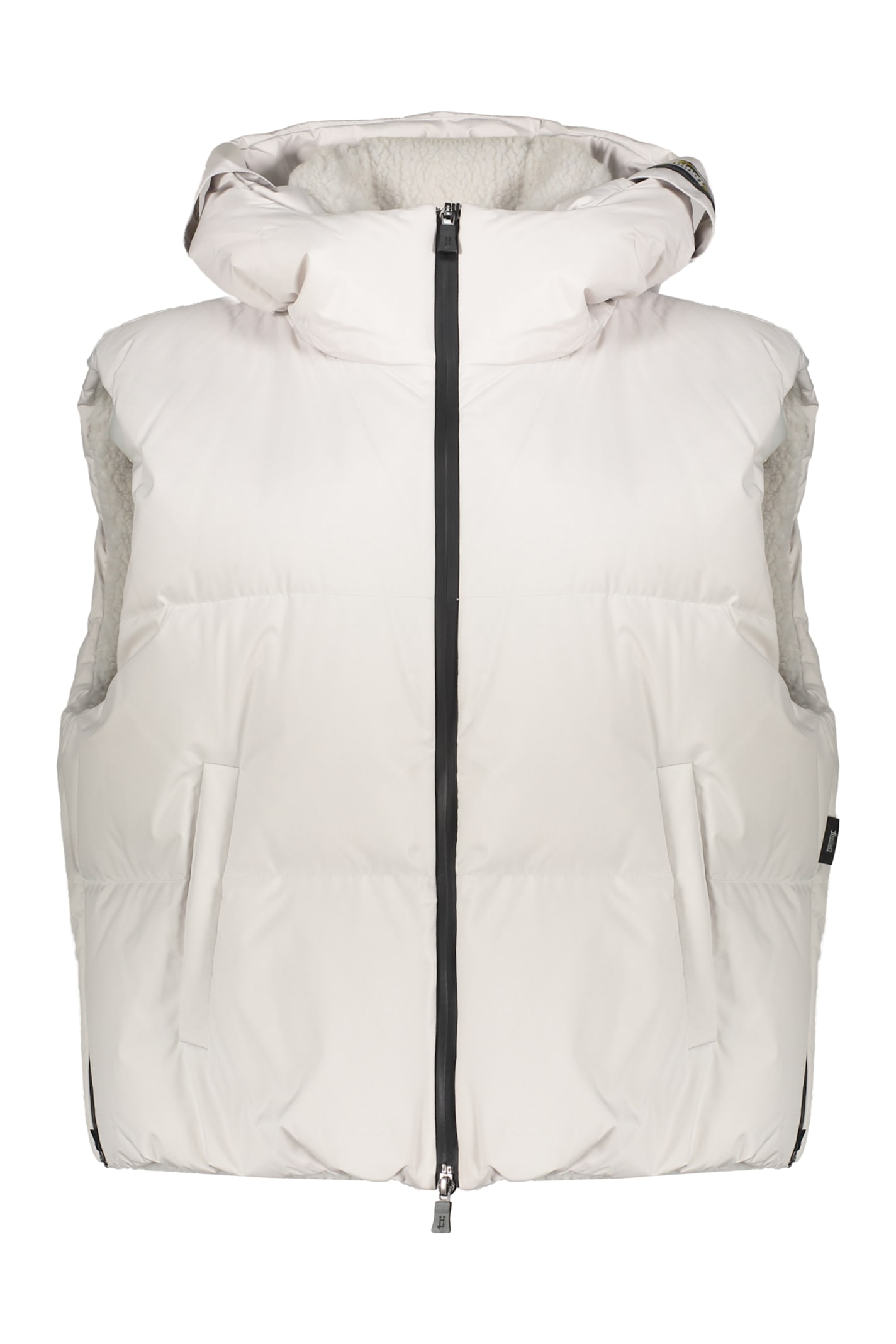 Herno Hooded Quilted Gilet In Neutral