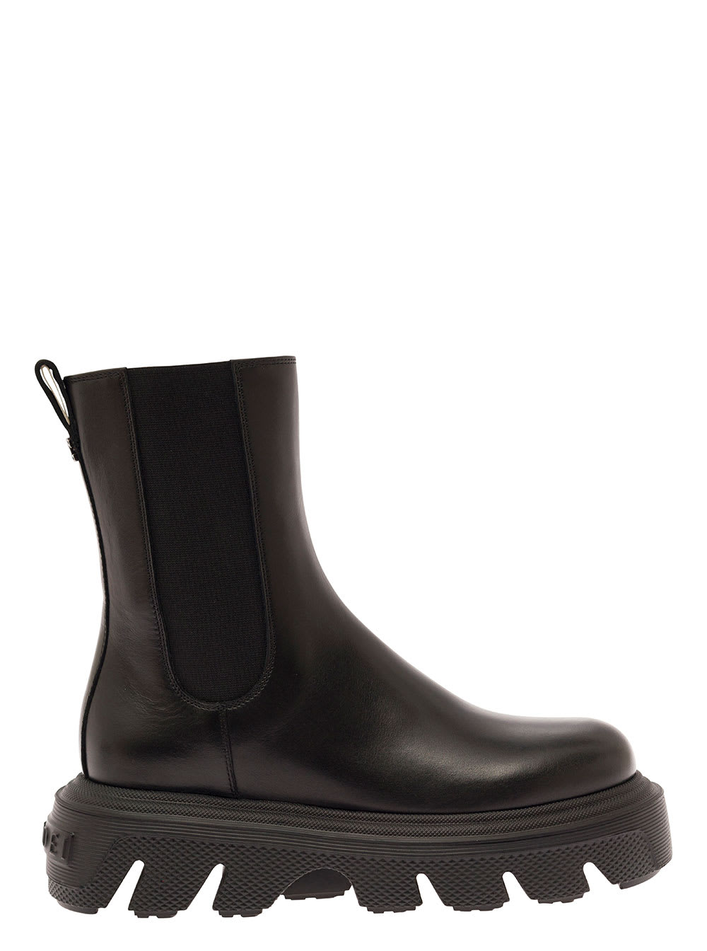 CASADEI GENERATION C BLACK ANKLE BOOTS WITH CHUNKY PLATFORM AND LOGO DETAIL IN LEATHER WOMAN