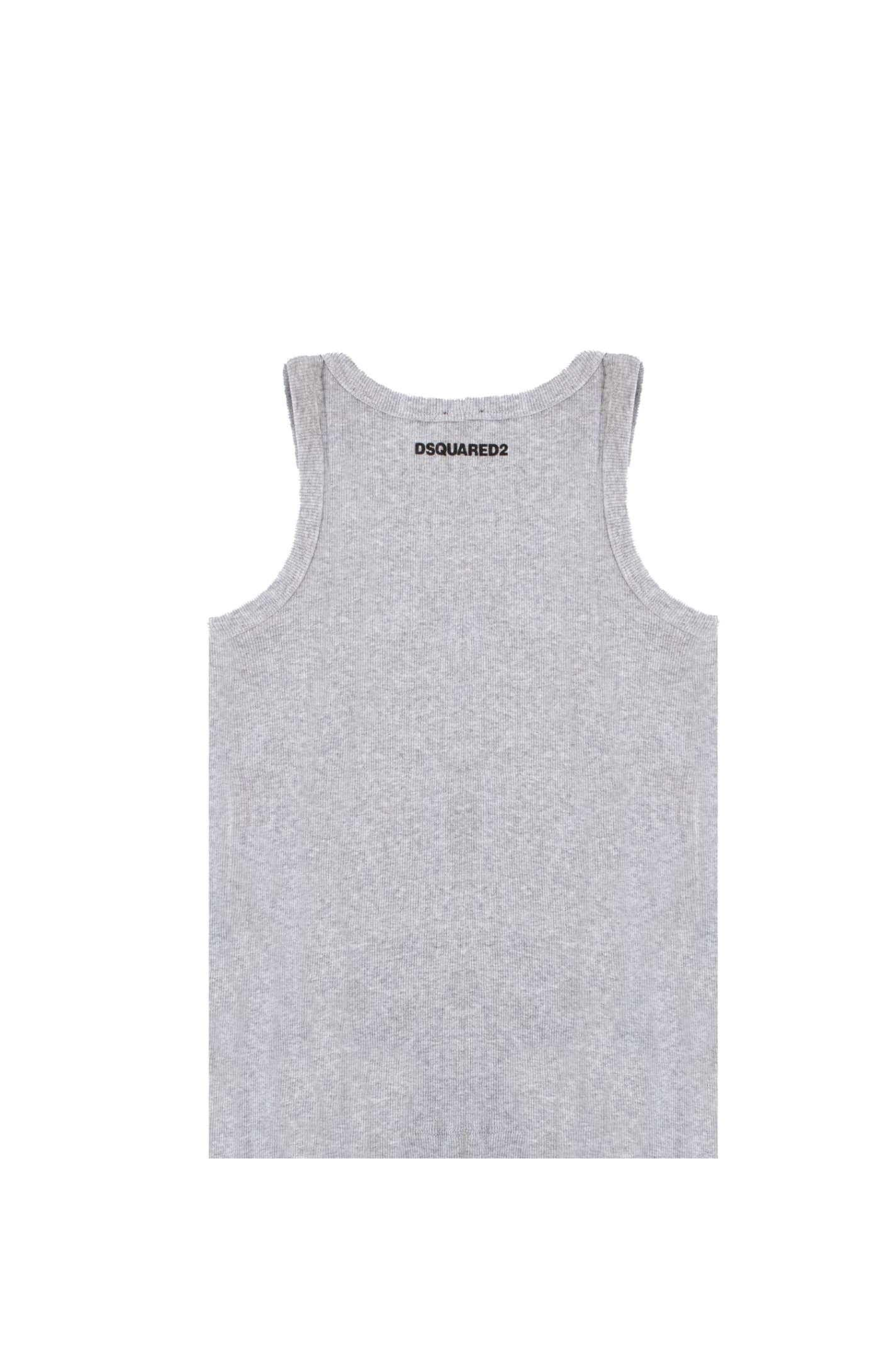 Shop Dsquared2 Cotton Tank Top In Grey
