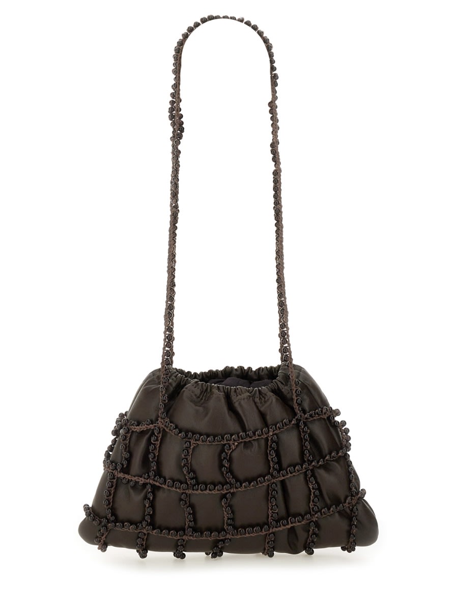 Alysi Mini Leather Bag In Brown