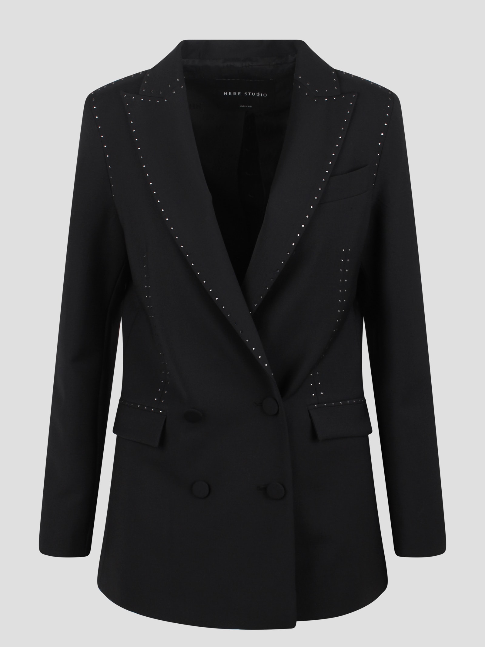 The Black Wool And Crystals Bianca Blazer