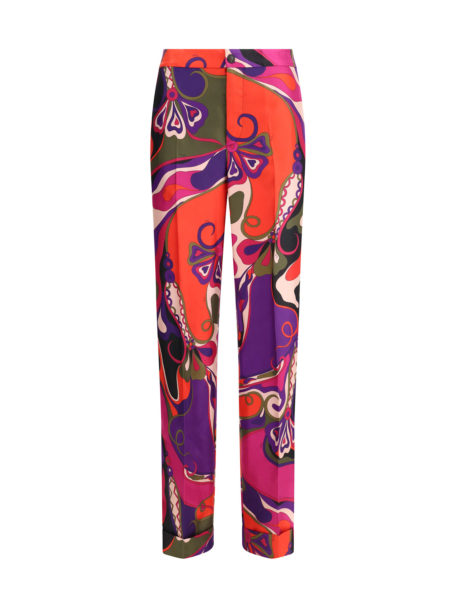 Pucci Mid-rise Straight Pants In Multi