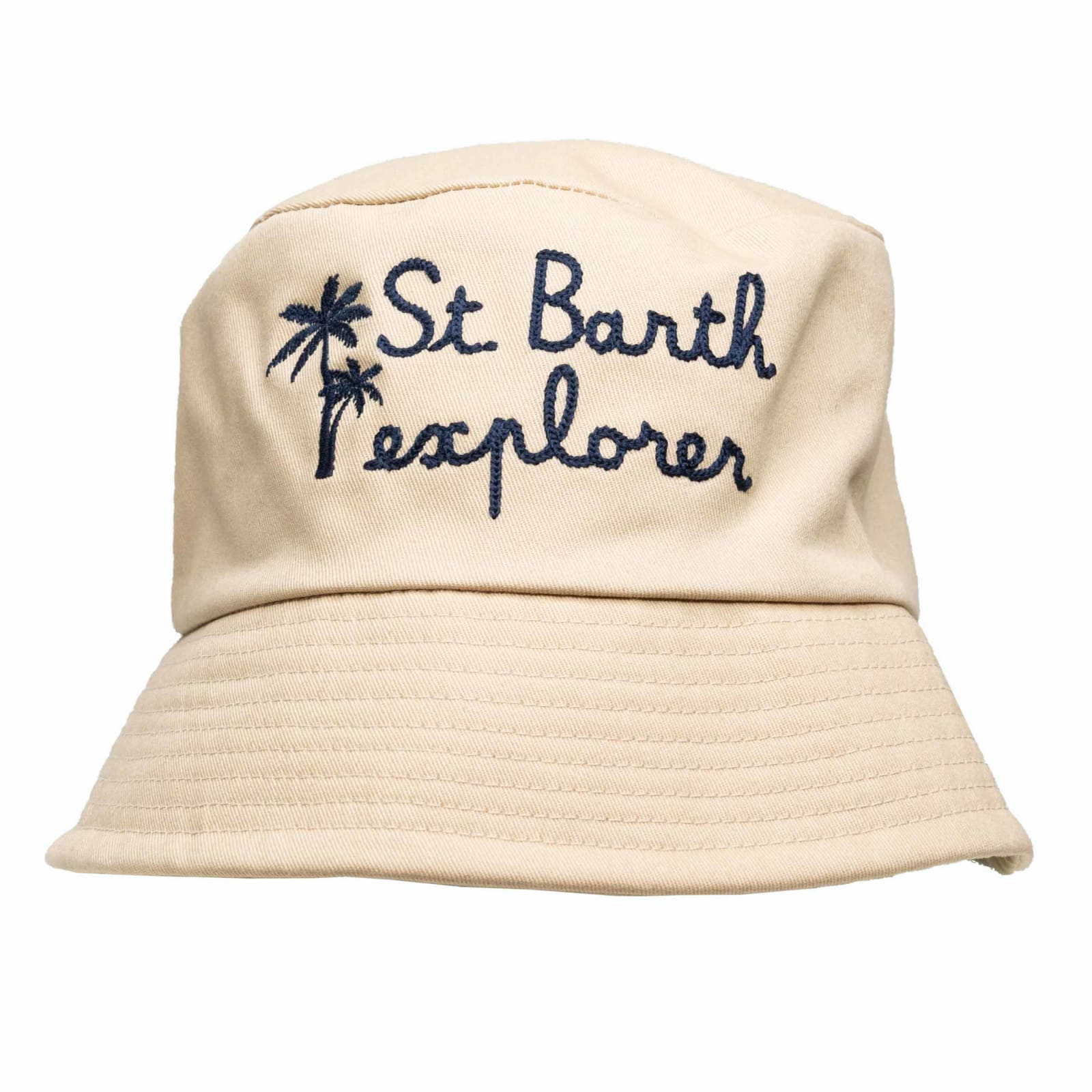 MC2 Saint Barth Beige Hat With Embroidery