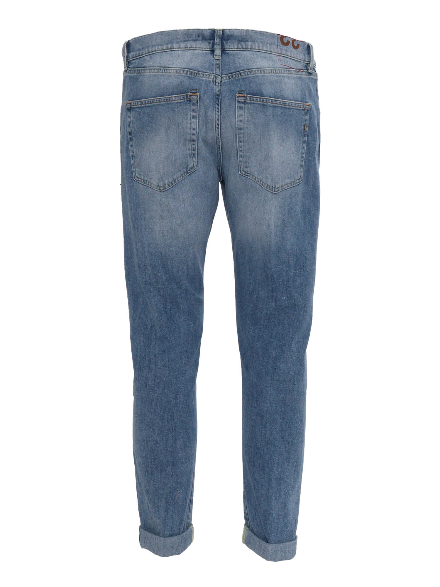 Dondup Denim Trousers With Belt Loops In Blue