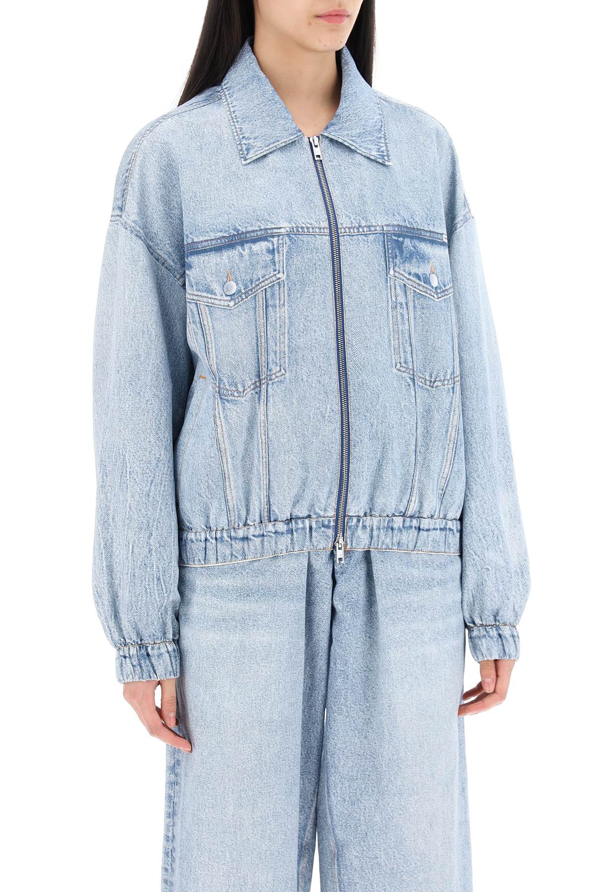 Shop Alexander Wang Oversized Trompe L In Vintage Faded Indigo (light Blue)