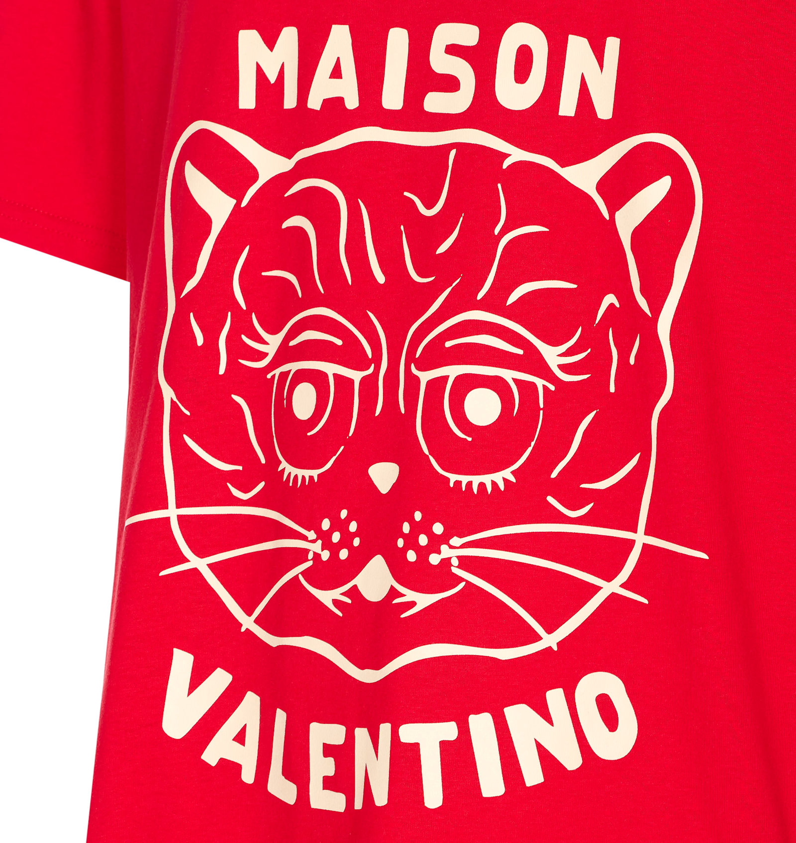 Valentino Garavani T-shirt With Le Chat De La Maison Print In Red