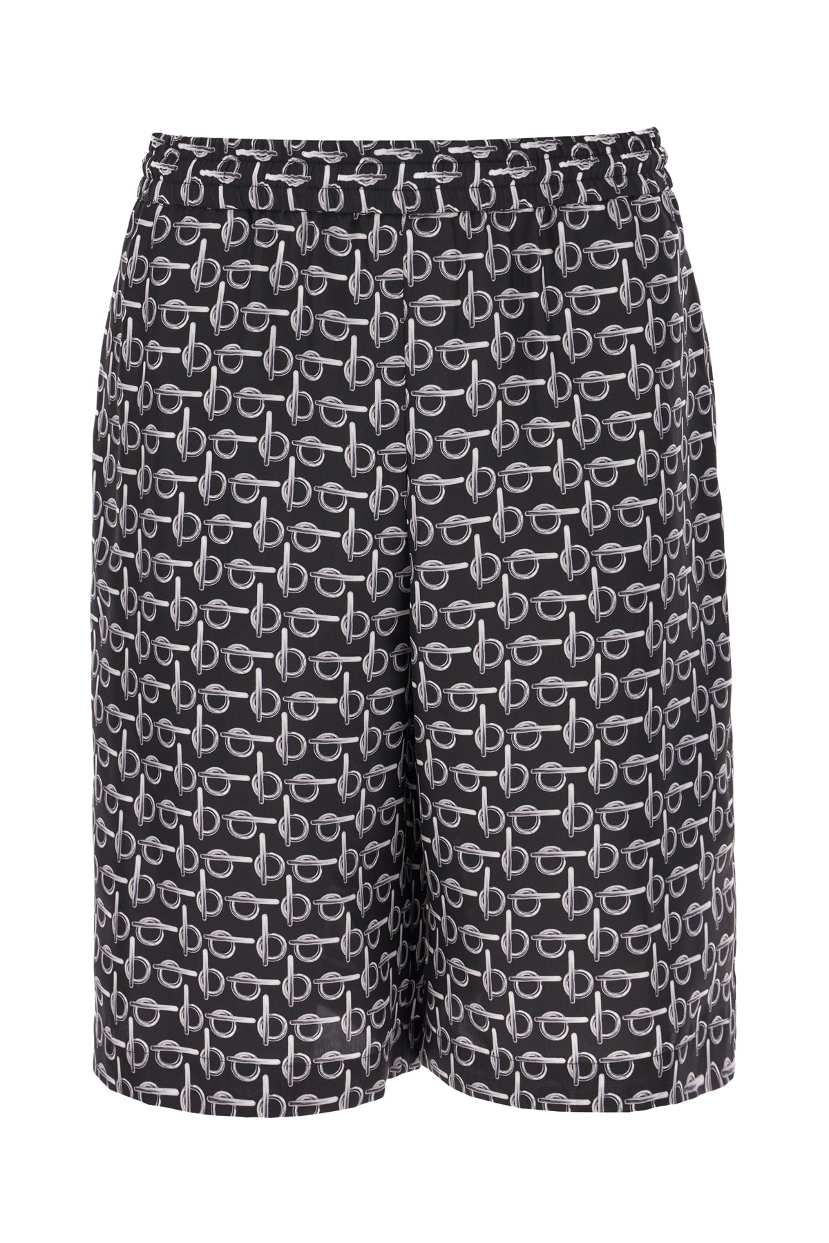 Burberry All Over Print Bermuda Shorts In Silver Black