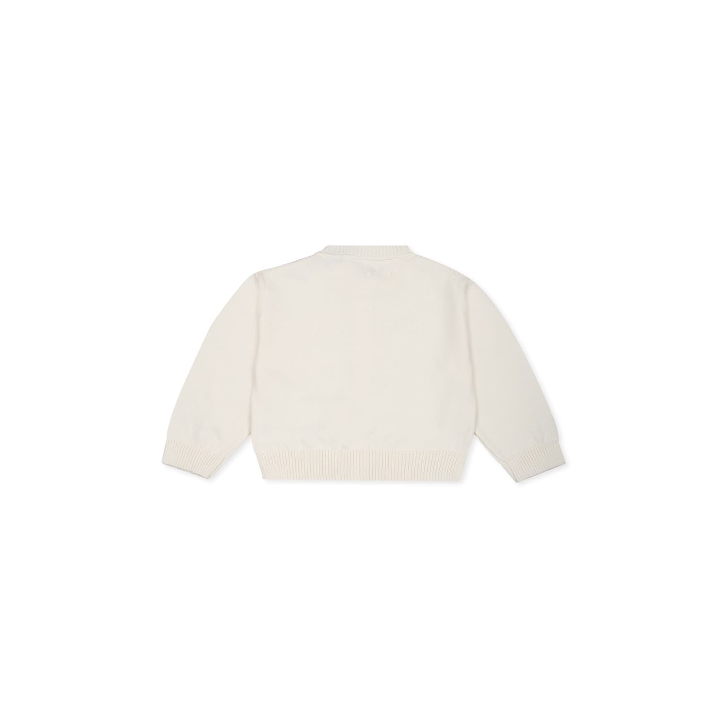 Simonetta White Cardigan For Baby Girl With Bow In White