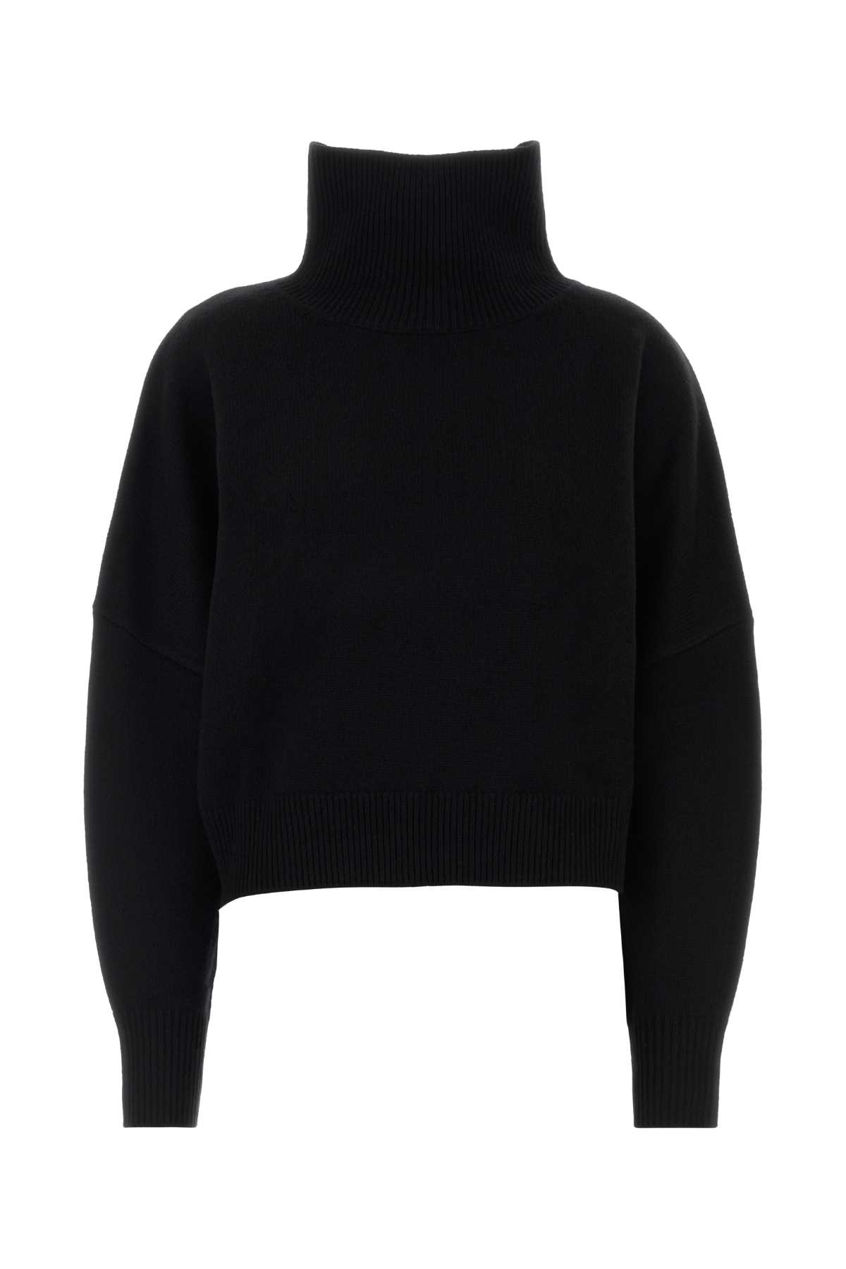 Loulou Studio Loulou Loulou De Saison Luke Wool-cashmere Stand Collar Sweater In Black