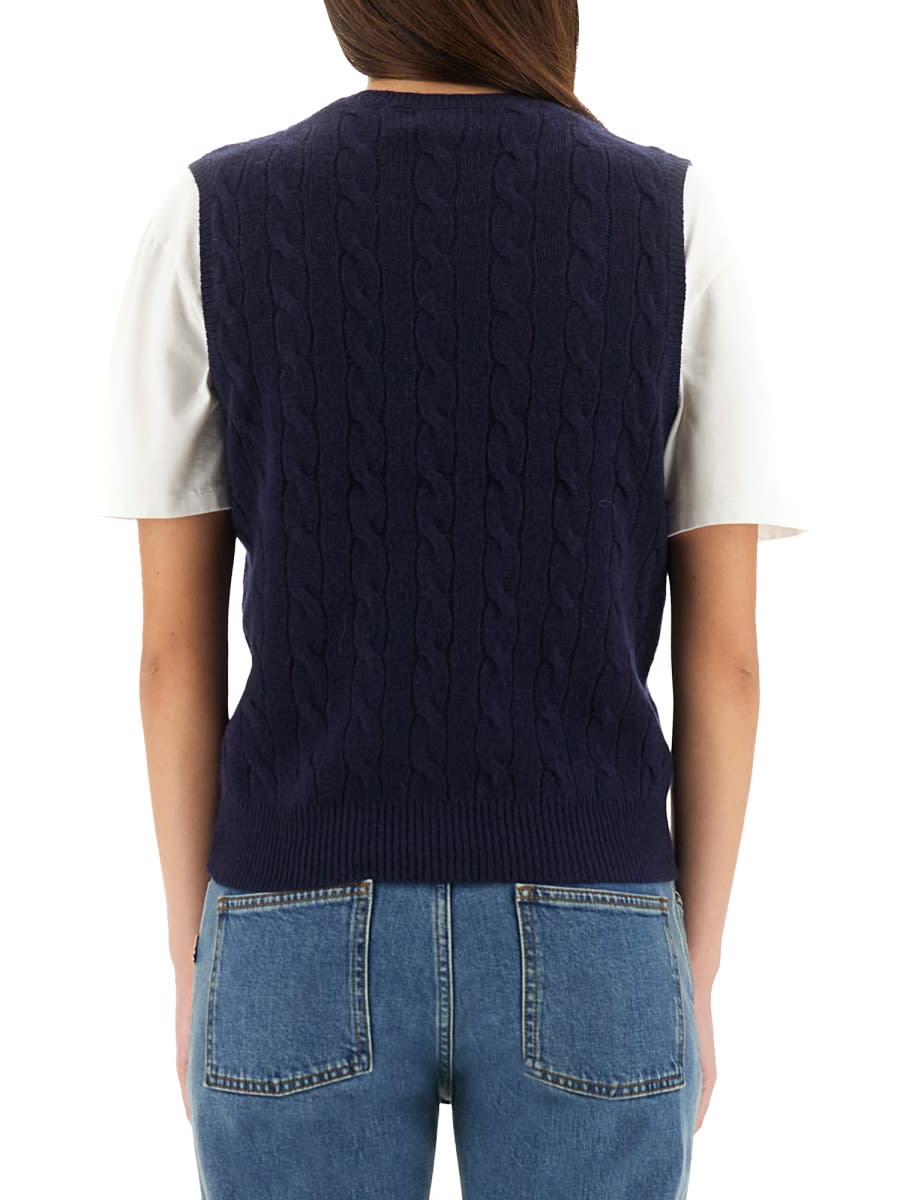 Polo Ralph Lauren Ctn Cbl Slp Cleeveless Pullover In Blue