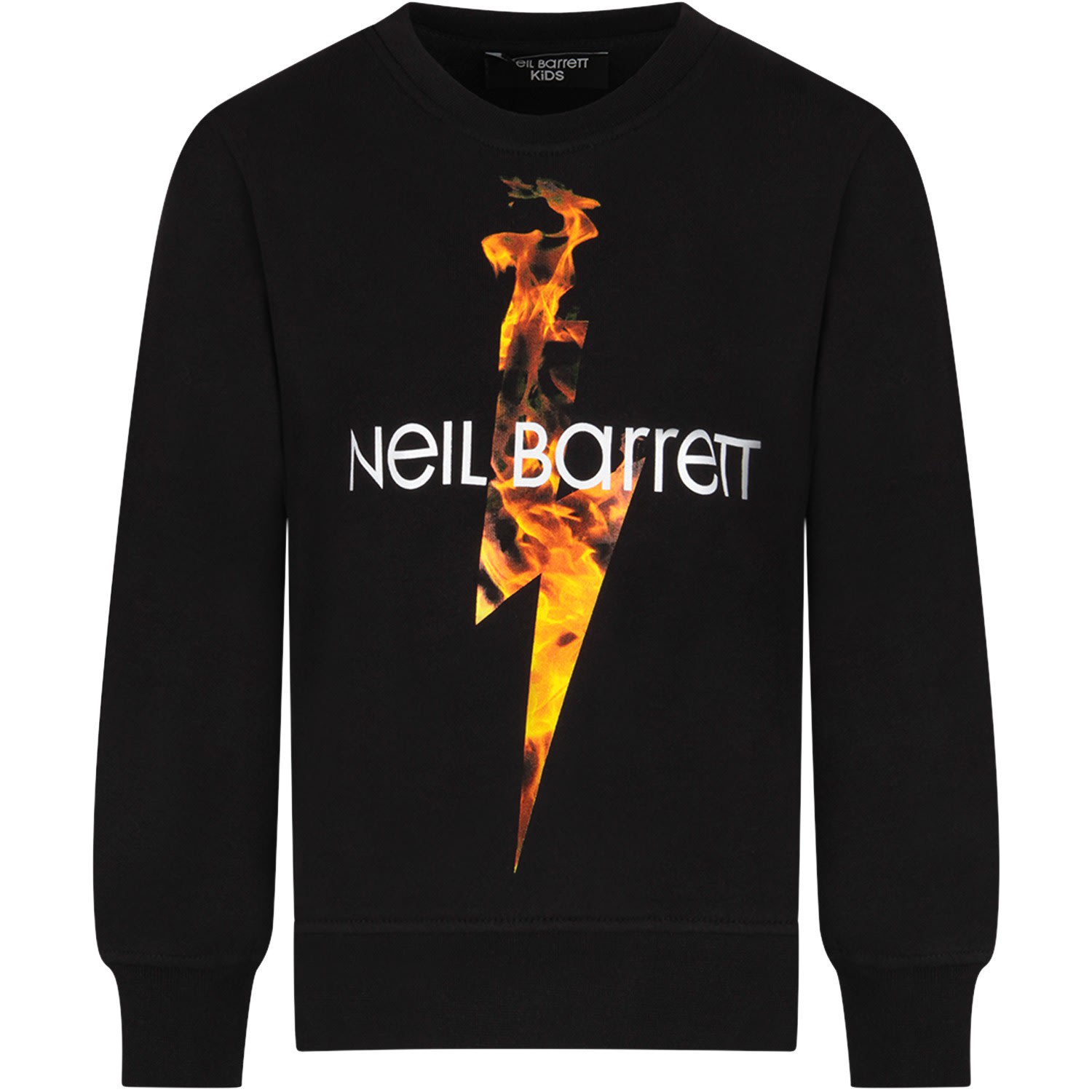 NEIL BARRETT BLACK SWEATSHIRT FOR BOY WITH THUNDER AND LOGO,11219453