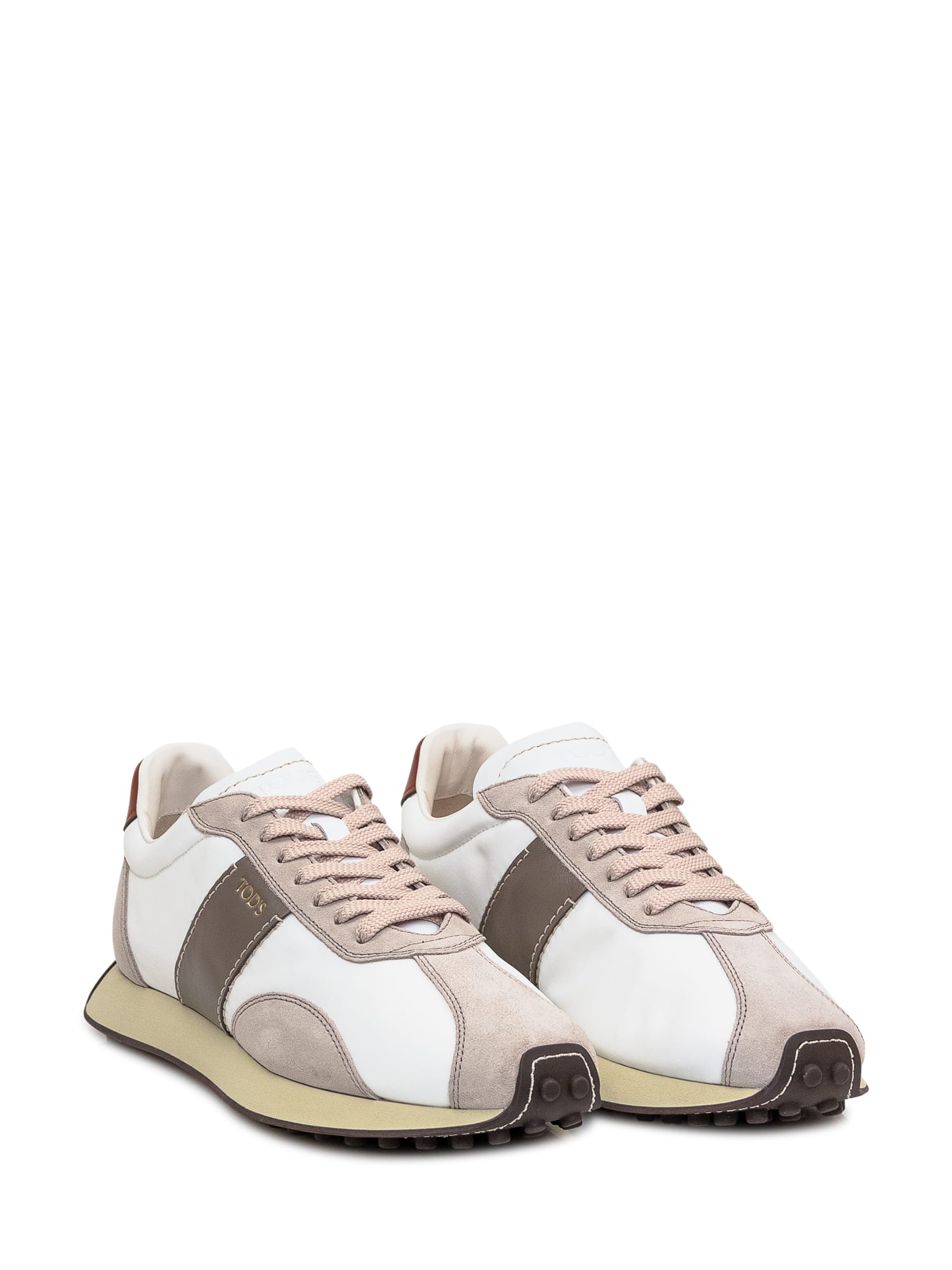 TOD'S MULTICOLOR LEATHER AND SUEDE SNEAKERS