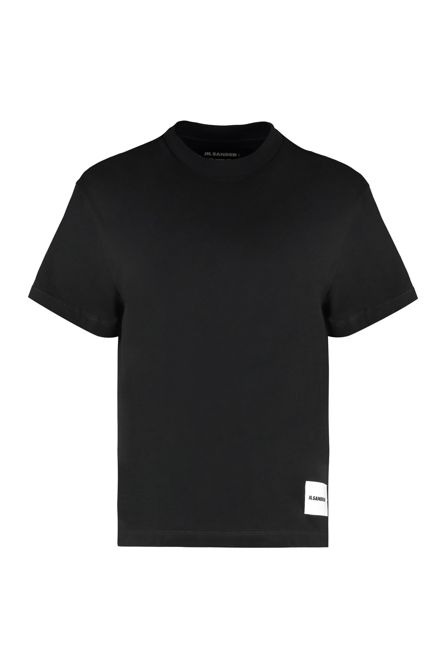 Shop Jil Sander Set Of Three Cotton T-shirts In Black