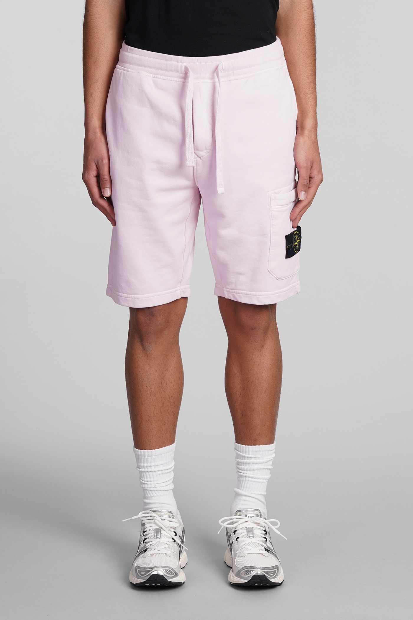 STONE ISLAND SHORTS IN ROSE-PINK COTTON