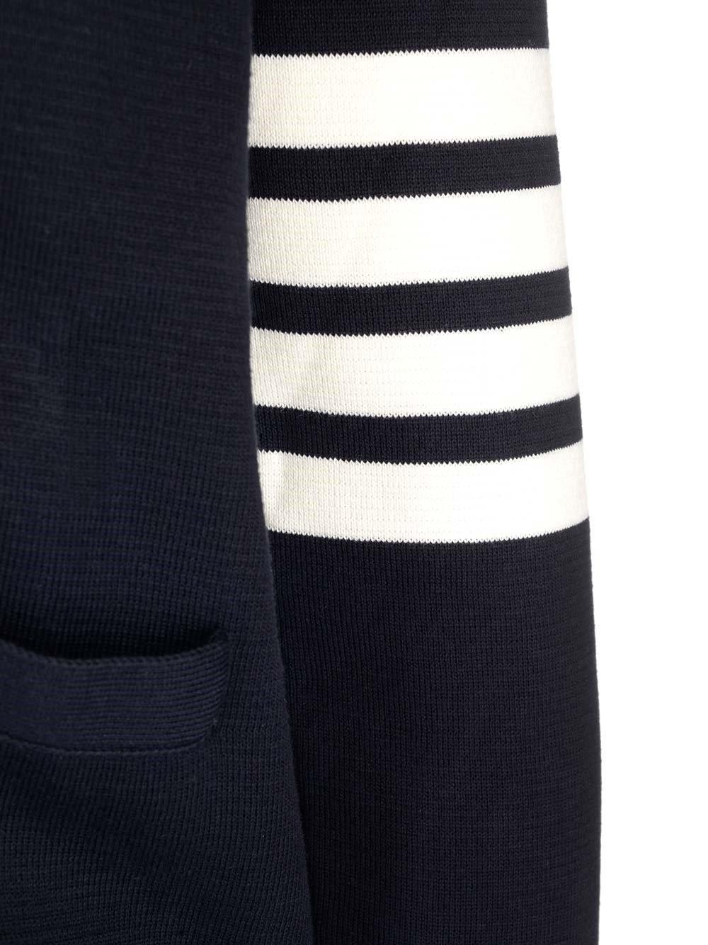 Shop Thom Browne 4-bar V-neck Cardigan In Blue