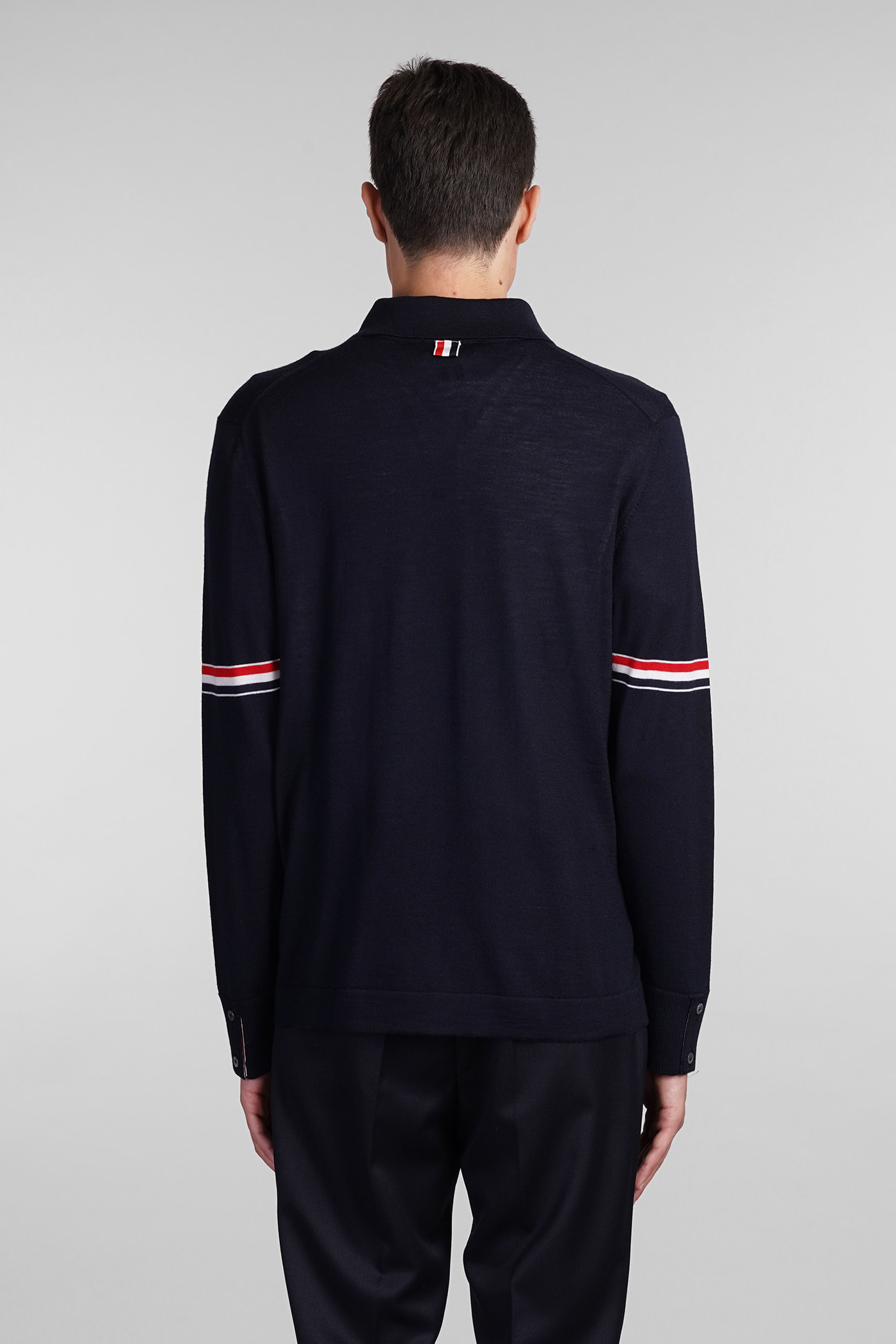 Shop Thom Browne Cardigan In Blue Wool