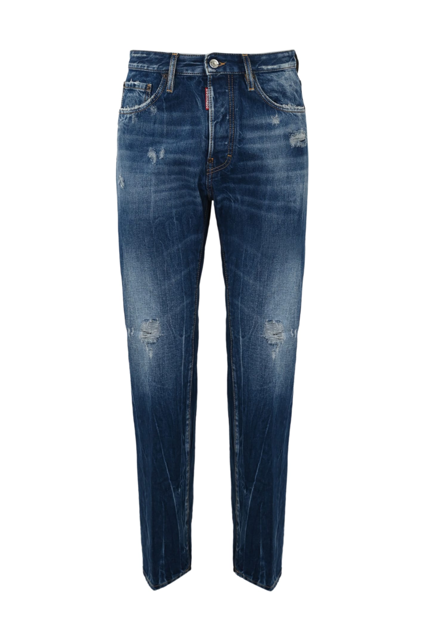 Shop Dsquared2 Jeans Trousers 642 In Navy Blue