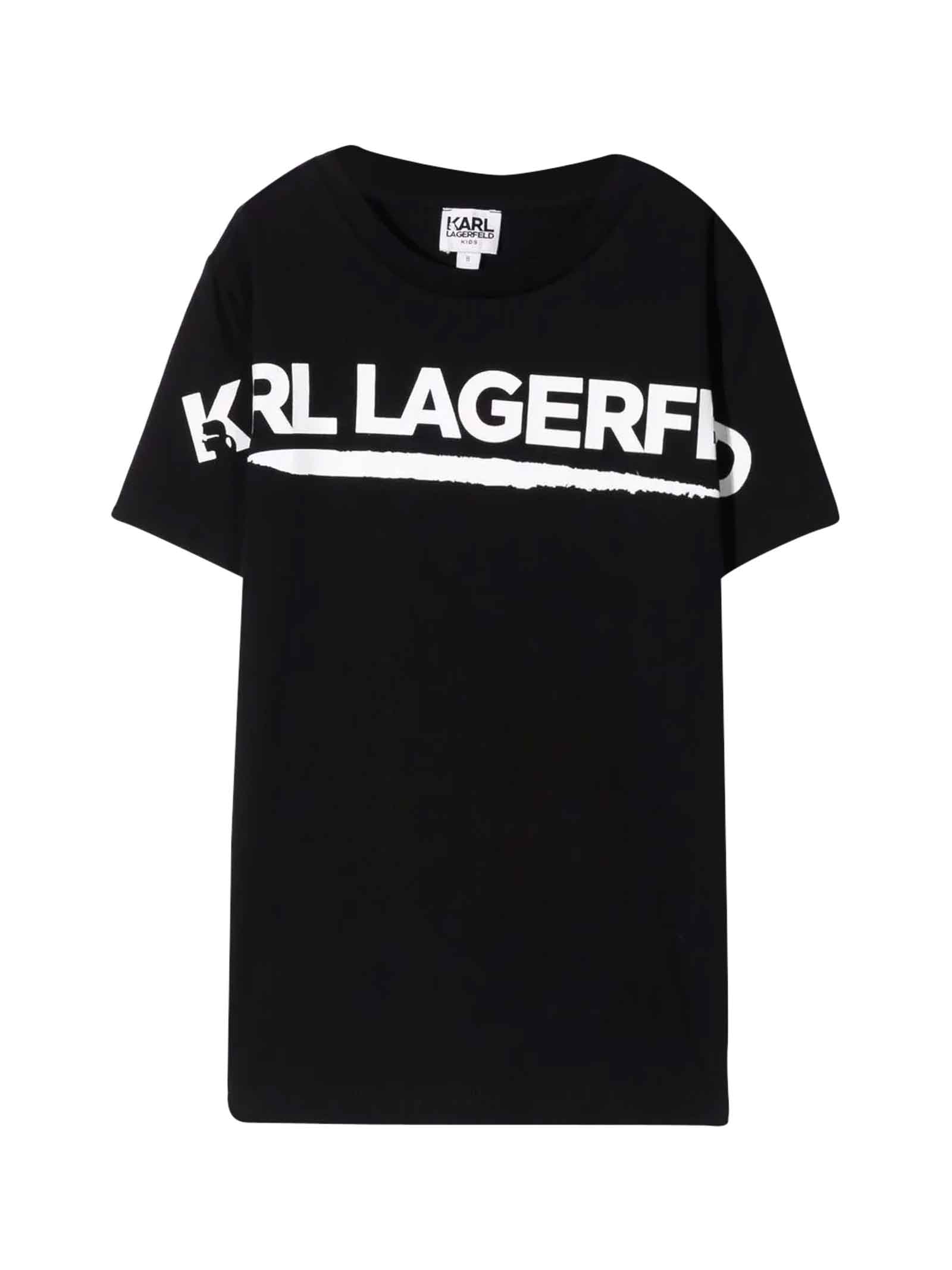 Karl Lagerfeld Kids Teen Boy Black T-shirt