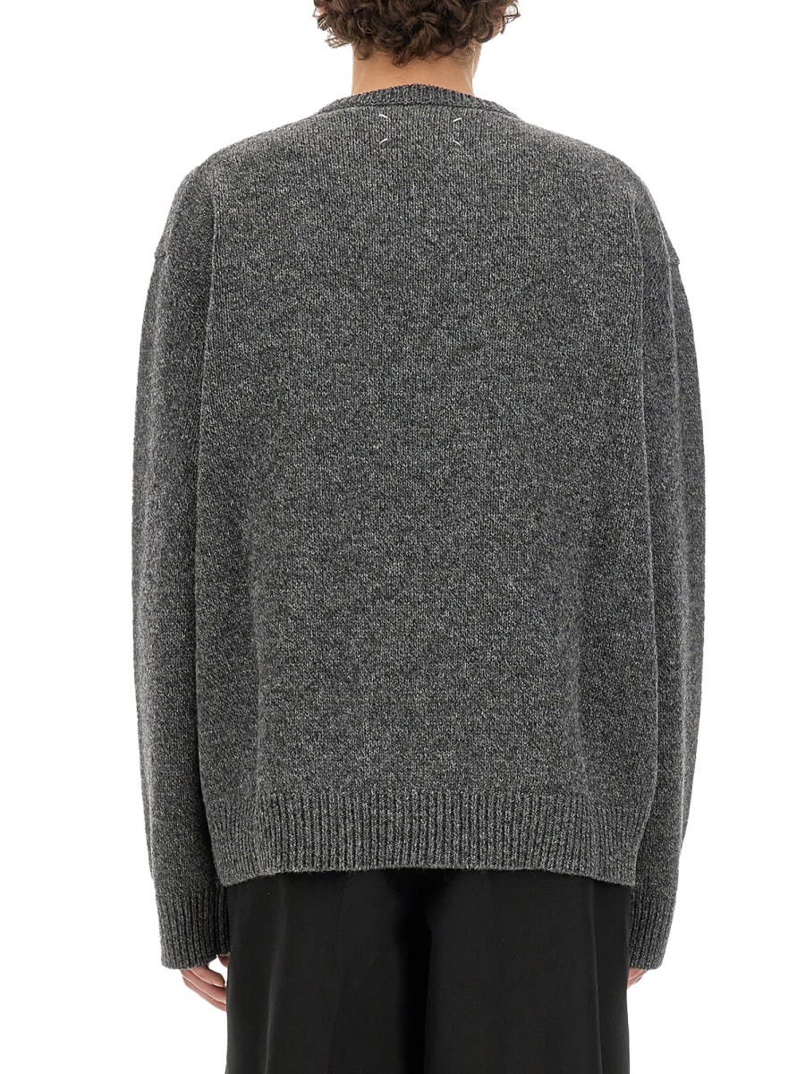 Shop Maison Margiela V-neck Sweater In Grey