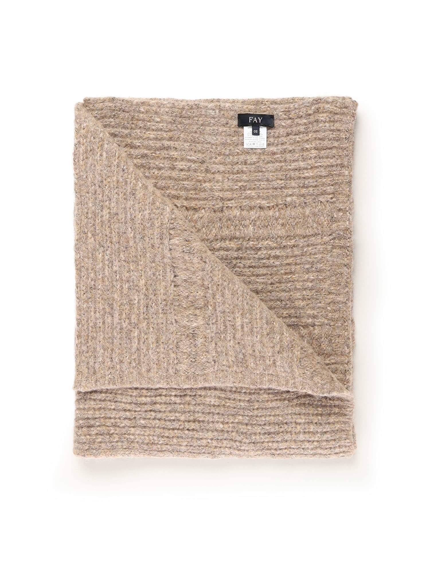 Fay Melange Alpaca Scarf In Brown