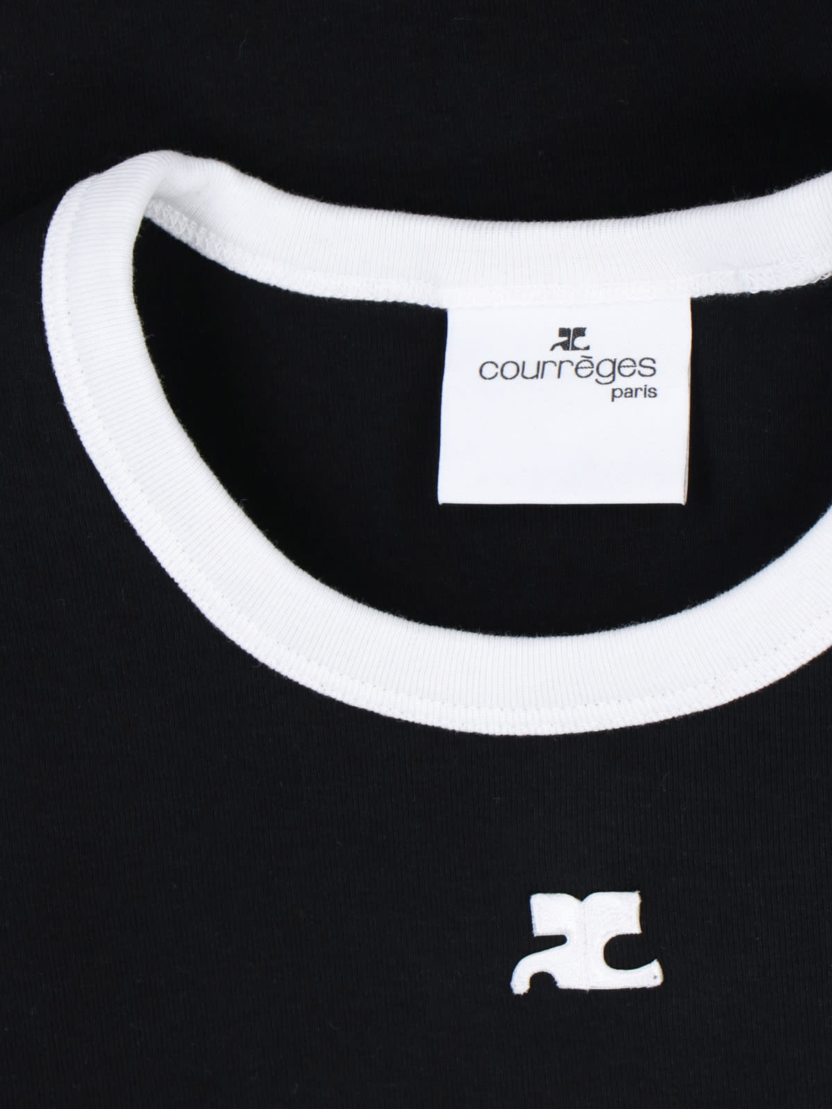 Shop Courrèges Logo T-shirt In Black