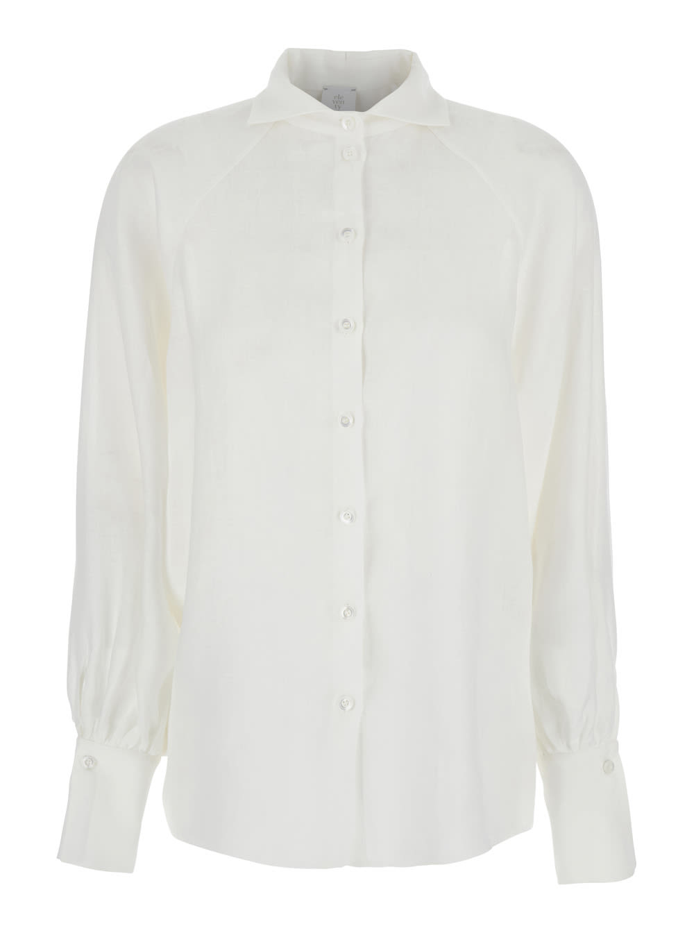 White Classic Collar Shirt In Viscose Blend Woman