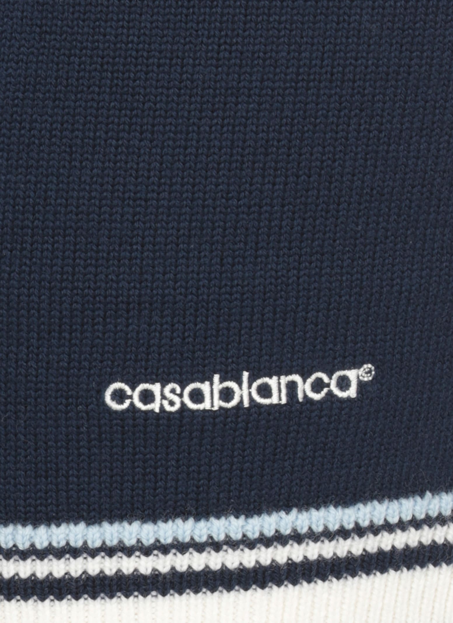 Casablanca Wool Skirt With Stripe Detail And Elastic Waist In Blue
