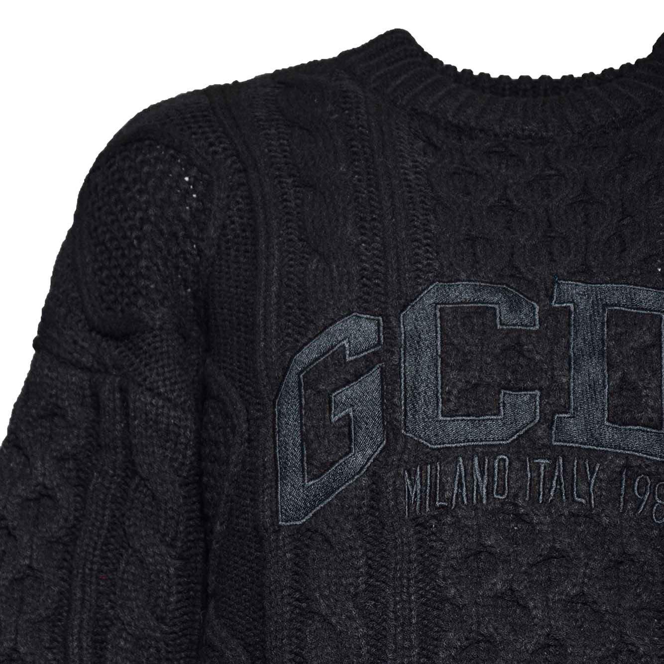 Shop Gcds Logo Braids Knitted Jumper In Nero