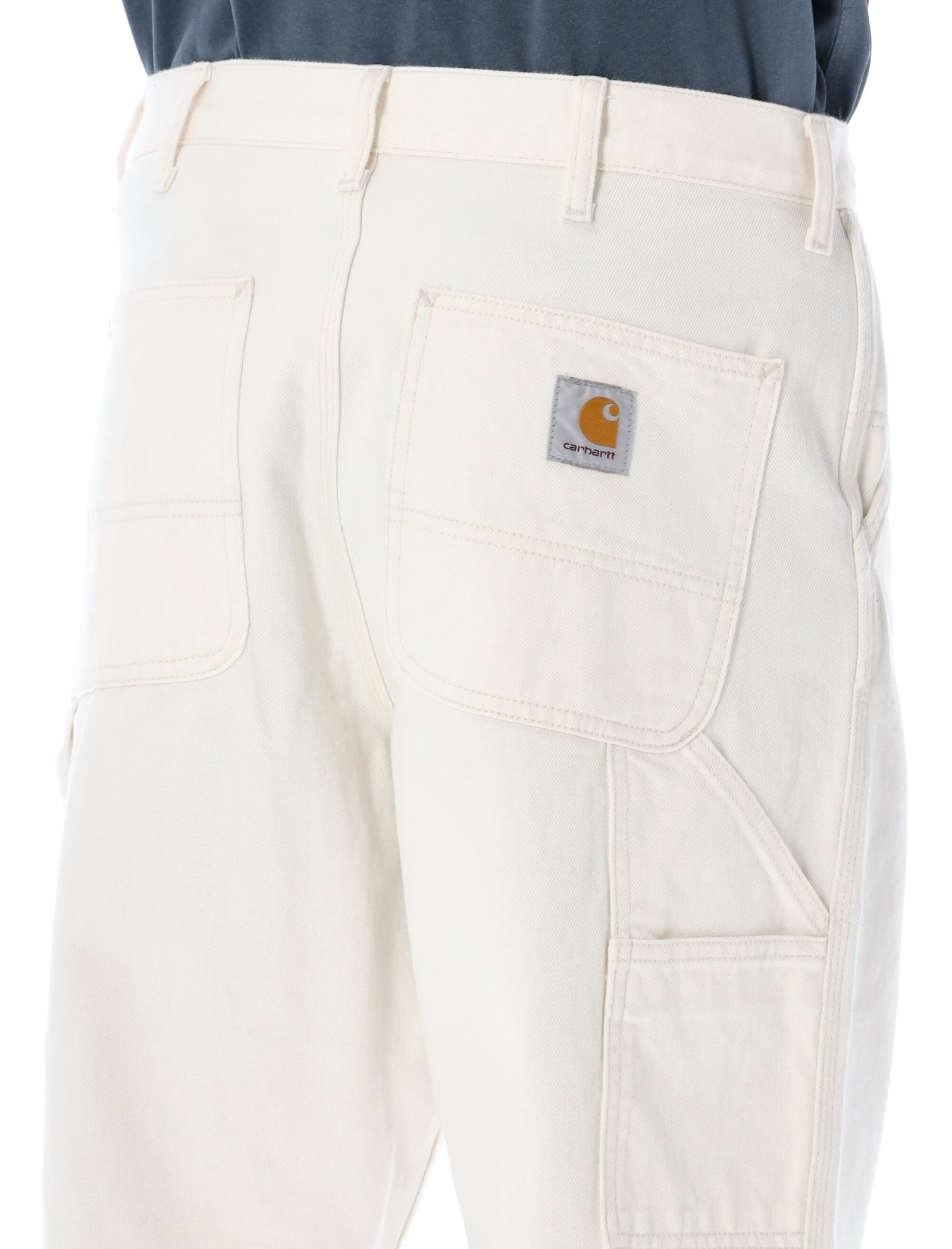 Shop Carhartt Single Knee Jeans In White Rinsed