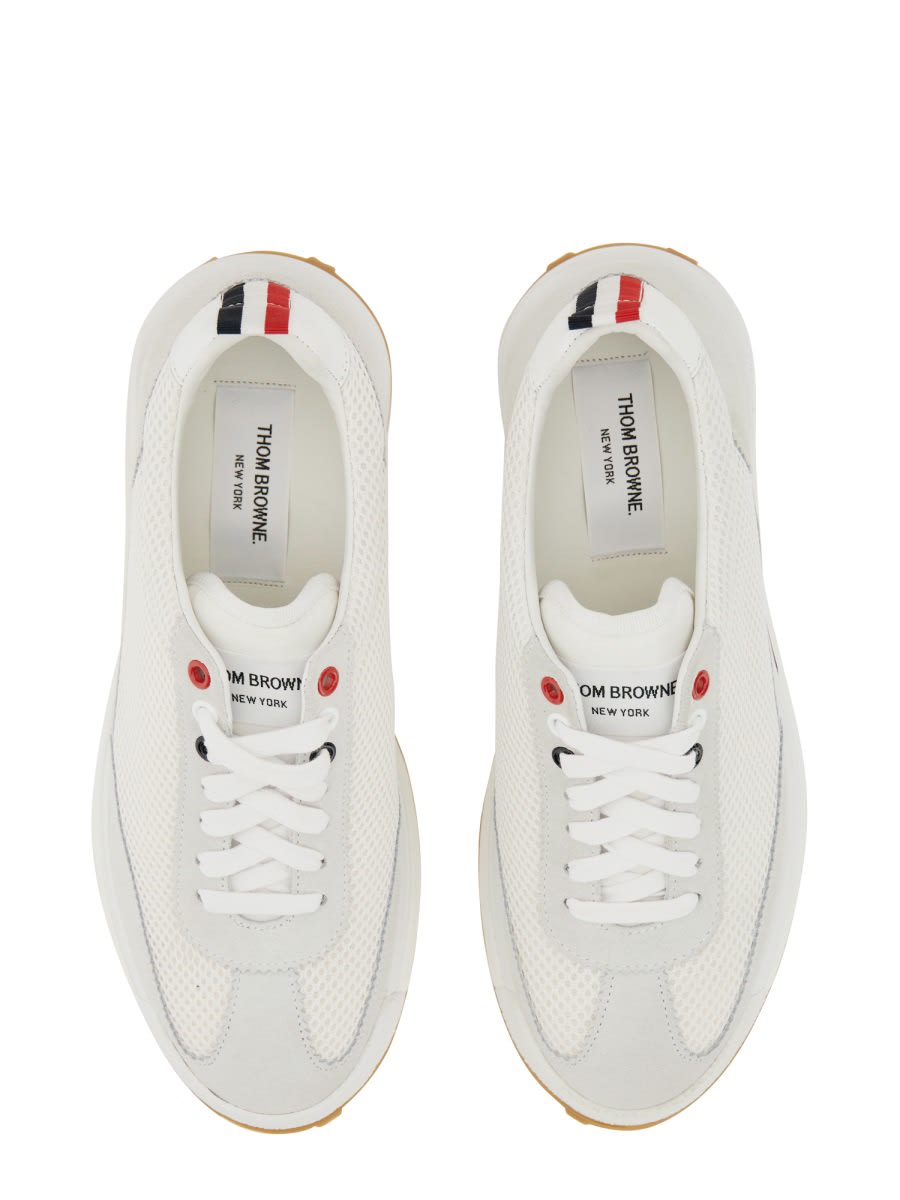 Shop Thom Browne Sneaker Low-top Panelled In White