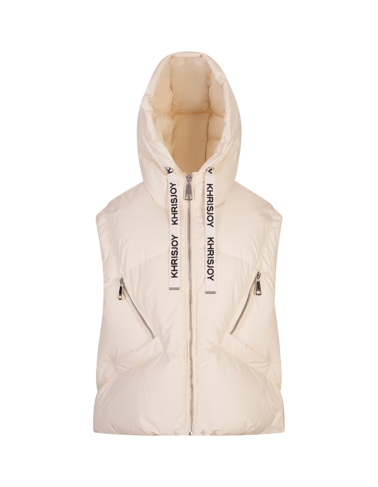 Shop Khrisjoy Butter Khris Iconic Padded Gilet In White