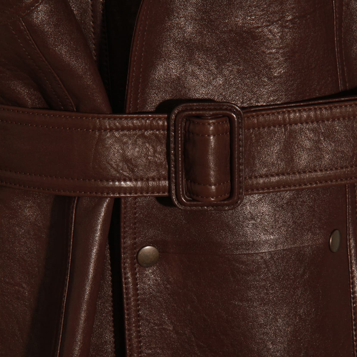 Saint Laurent Brown Leather Jacket In Brown
