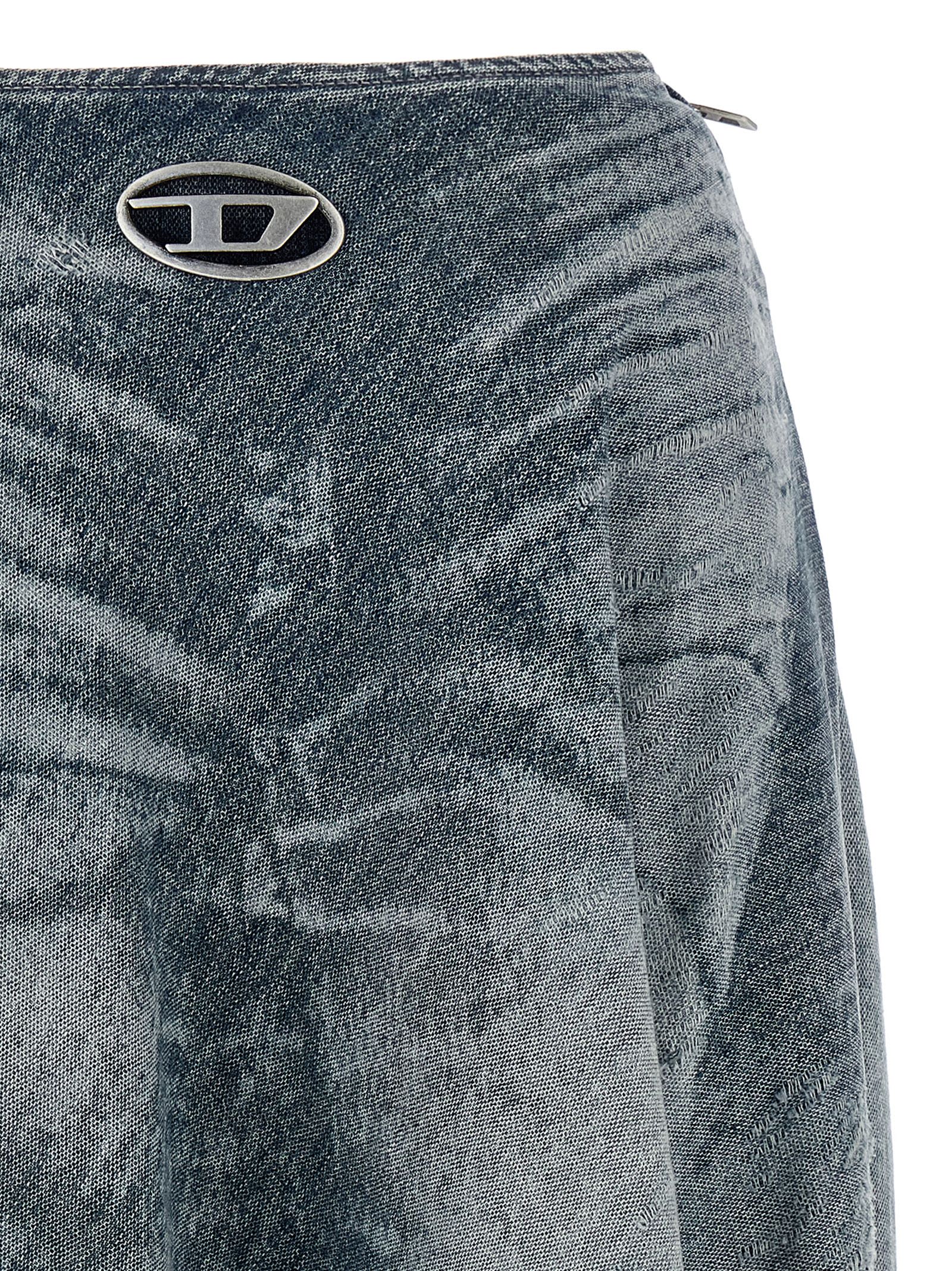 Diesel High Waist Distressed Skirt Collection In Gray