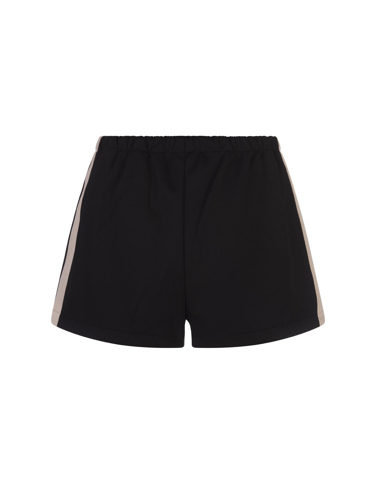 Shop Palm Angels Black Sports Shorts With Logo