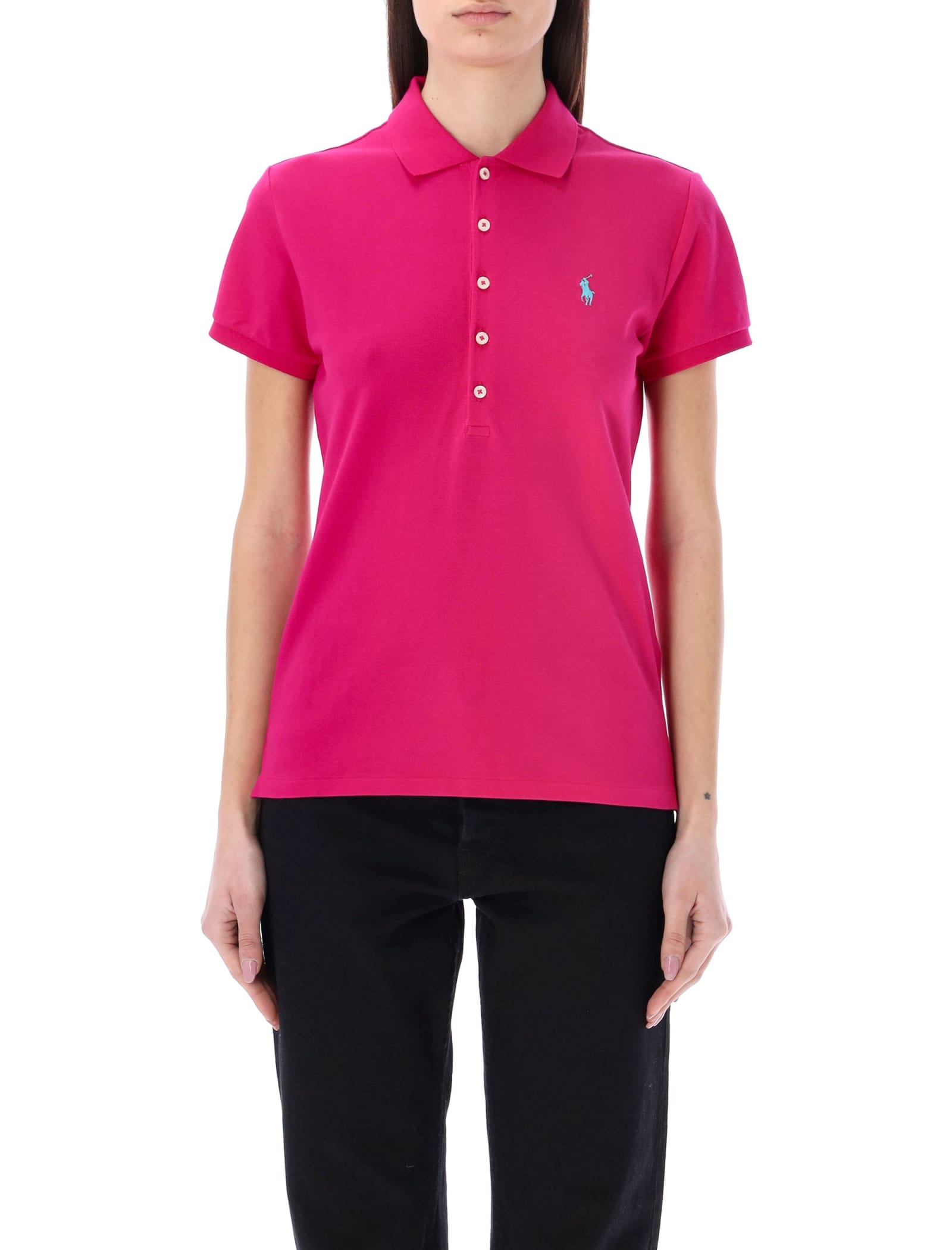 Shop Polo Ralph Lauren Classic Polo Shirt In Pink Fuxia