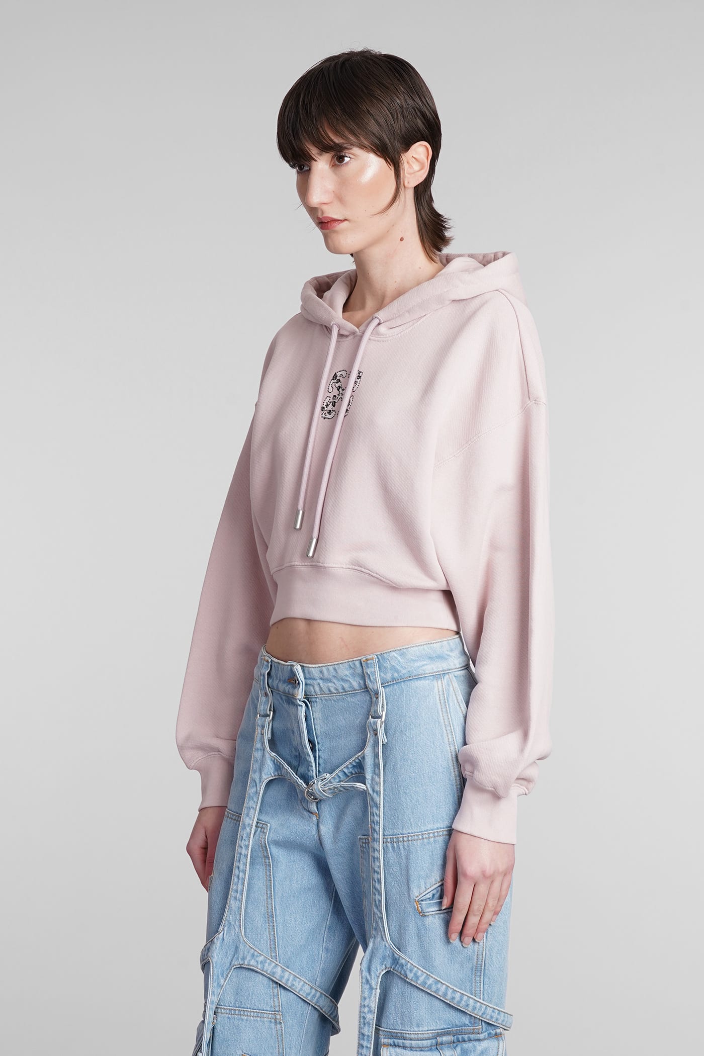 Shop Off-white Sweatshirt In Rose-pink Cotton