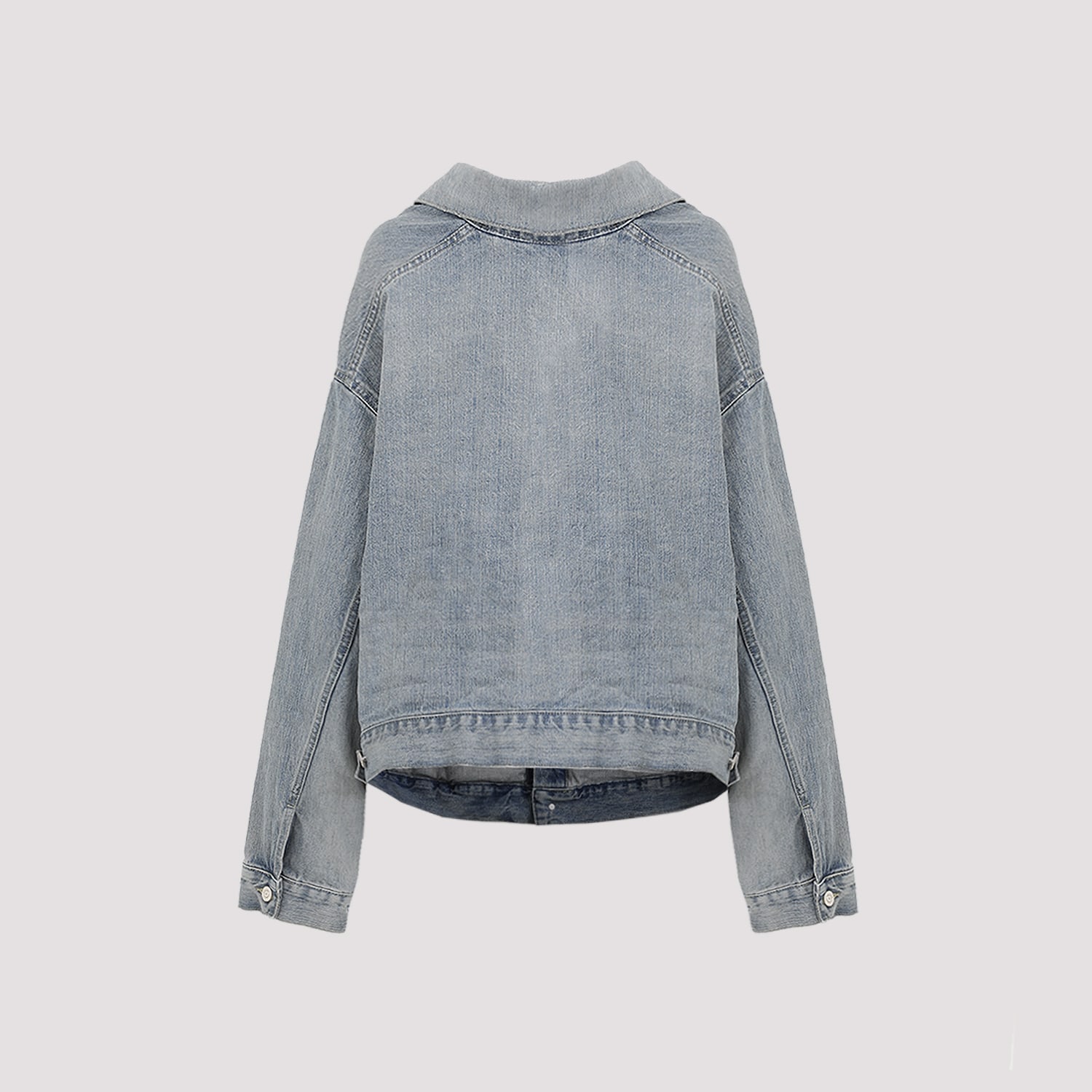 Balenciaga Off Shoulder Jacket In Blue