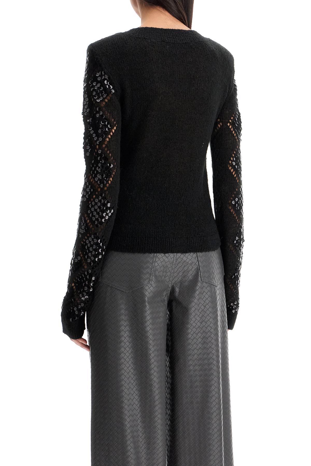 Shop Rotate Birger Christensen Perforated Cardigan With In Black (black)