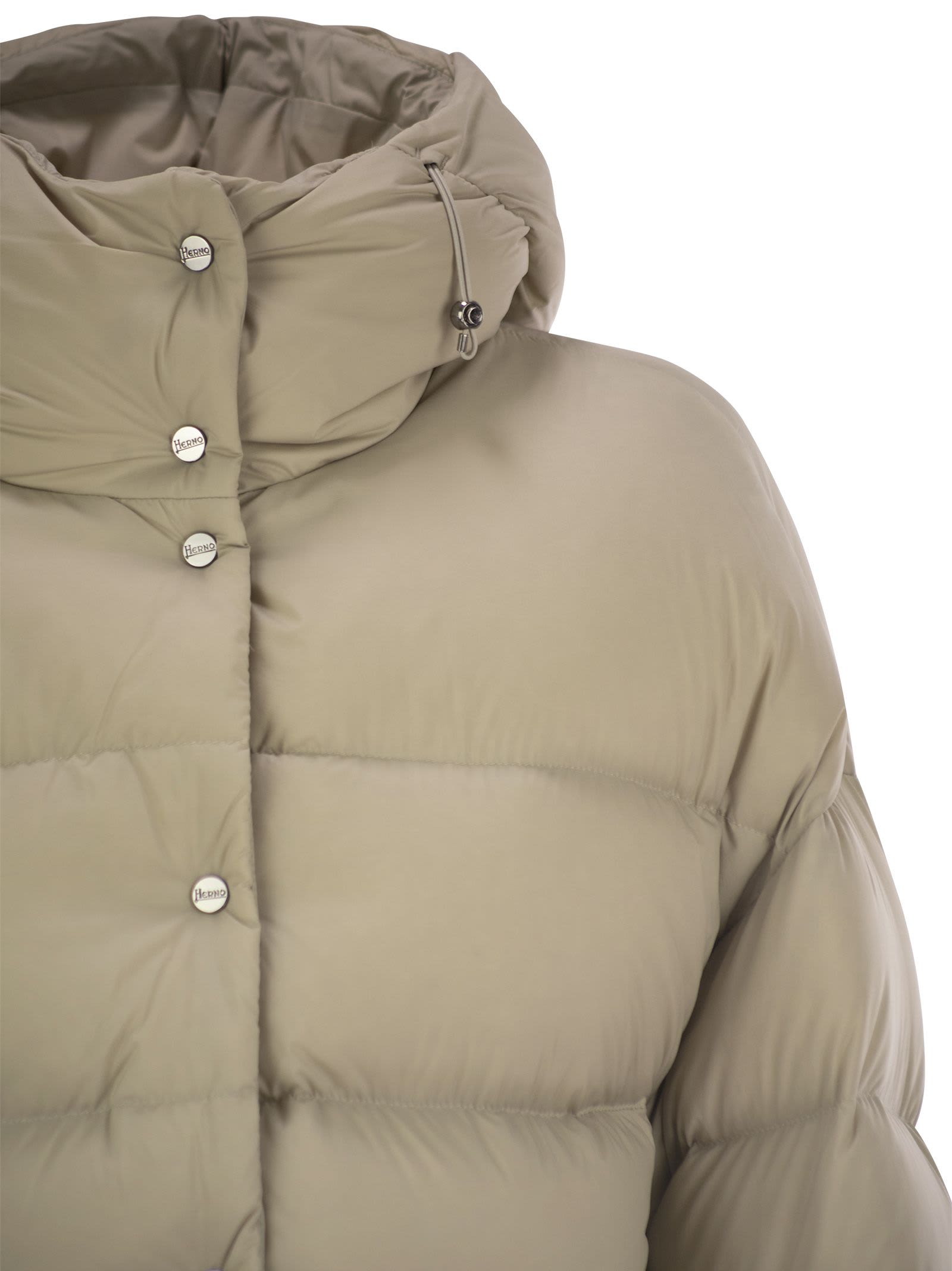 Shop Herno Nylon Microfibre Bomber Jacket In Beige